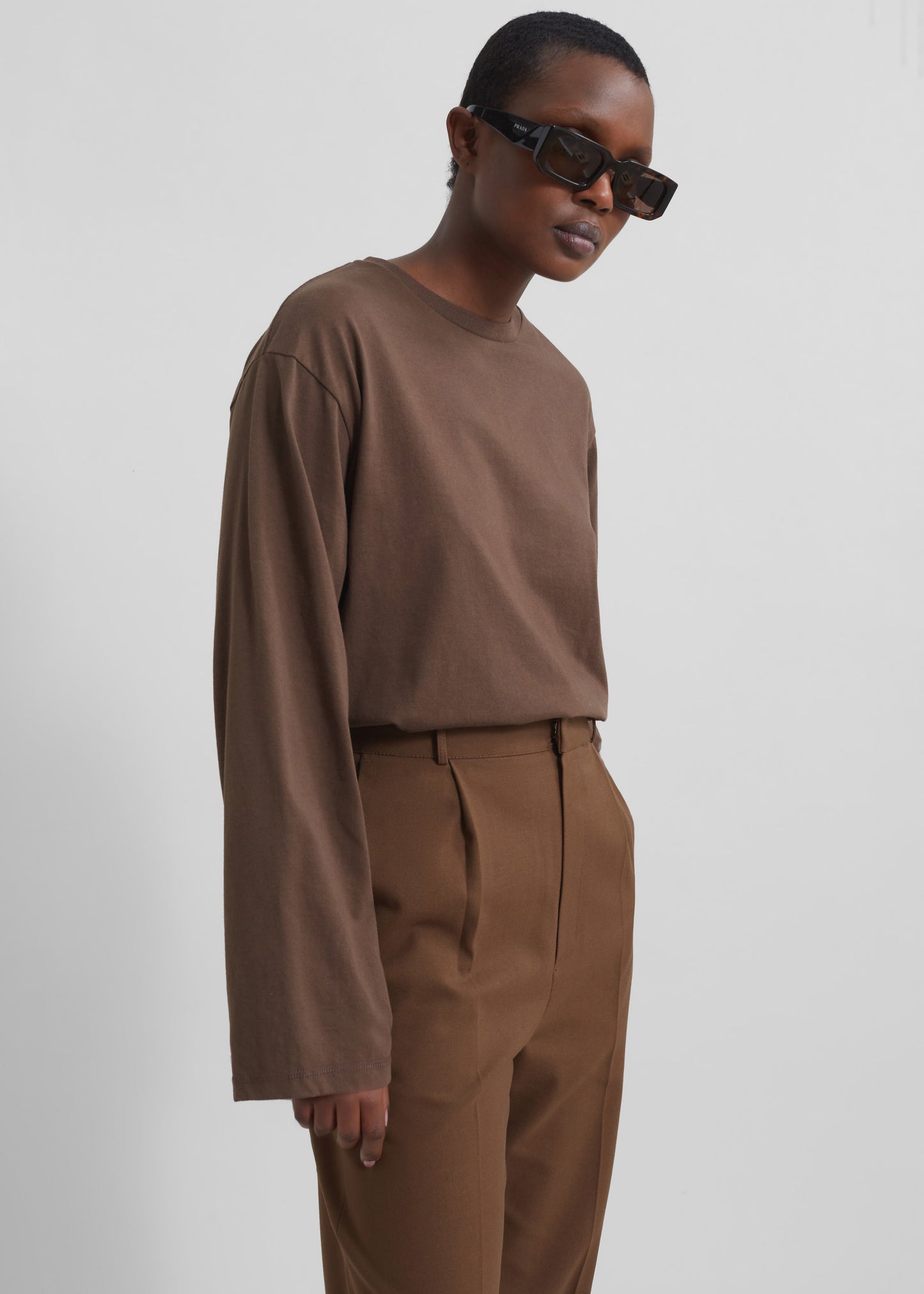 Rainey Long Sleeve Tee - Brown