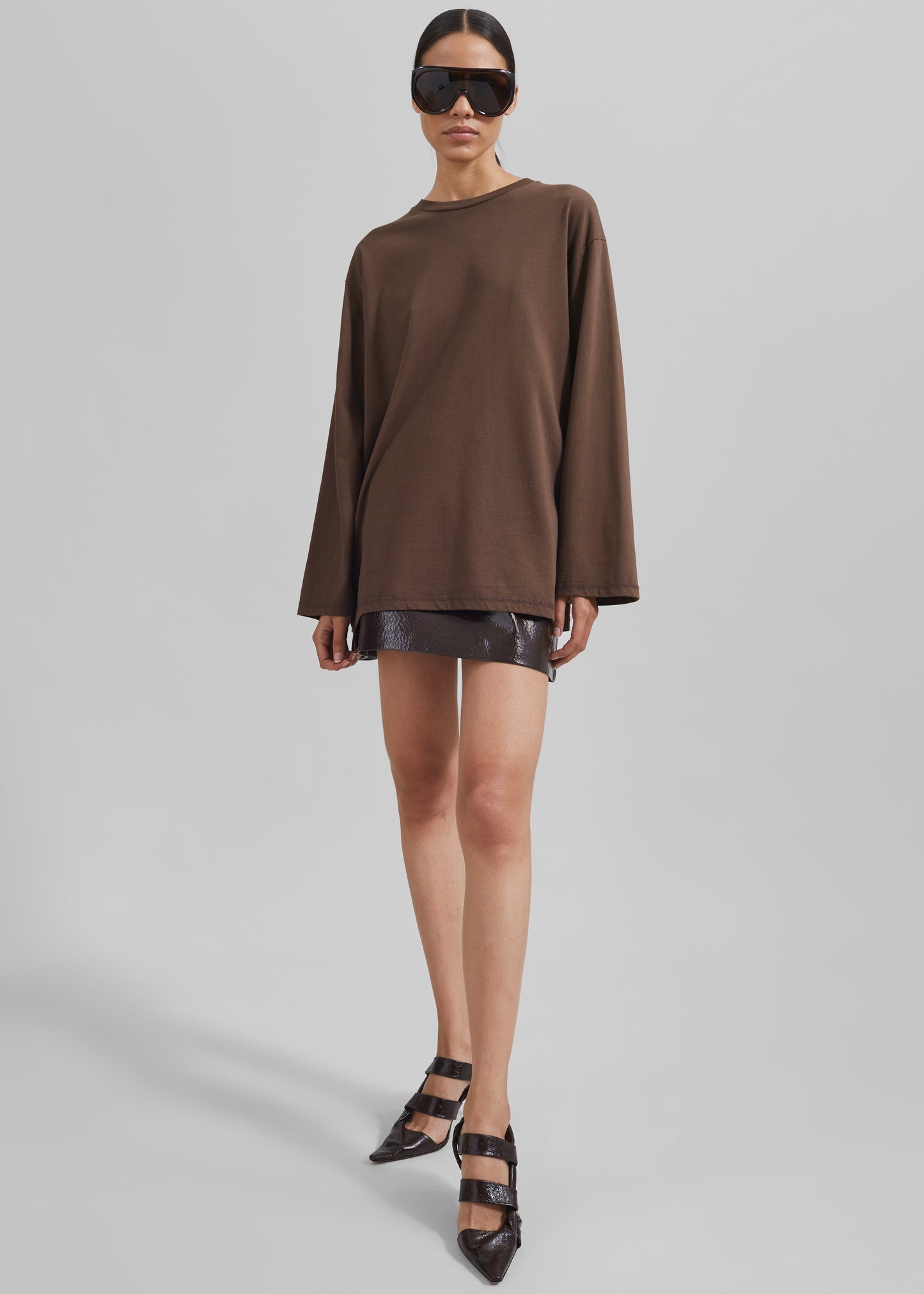 Rainey Long Sleeve Tee - Brown