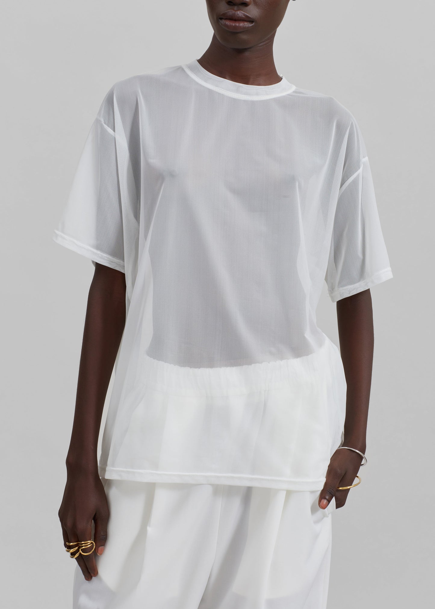 Ramy Mesh Tee - White