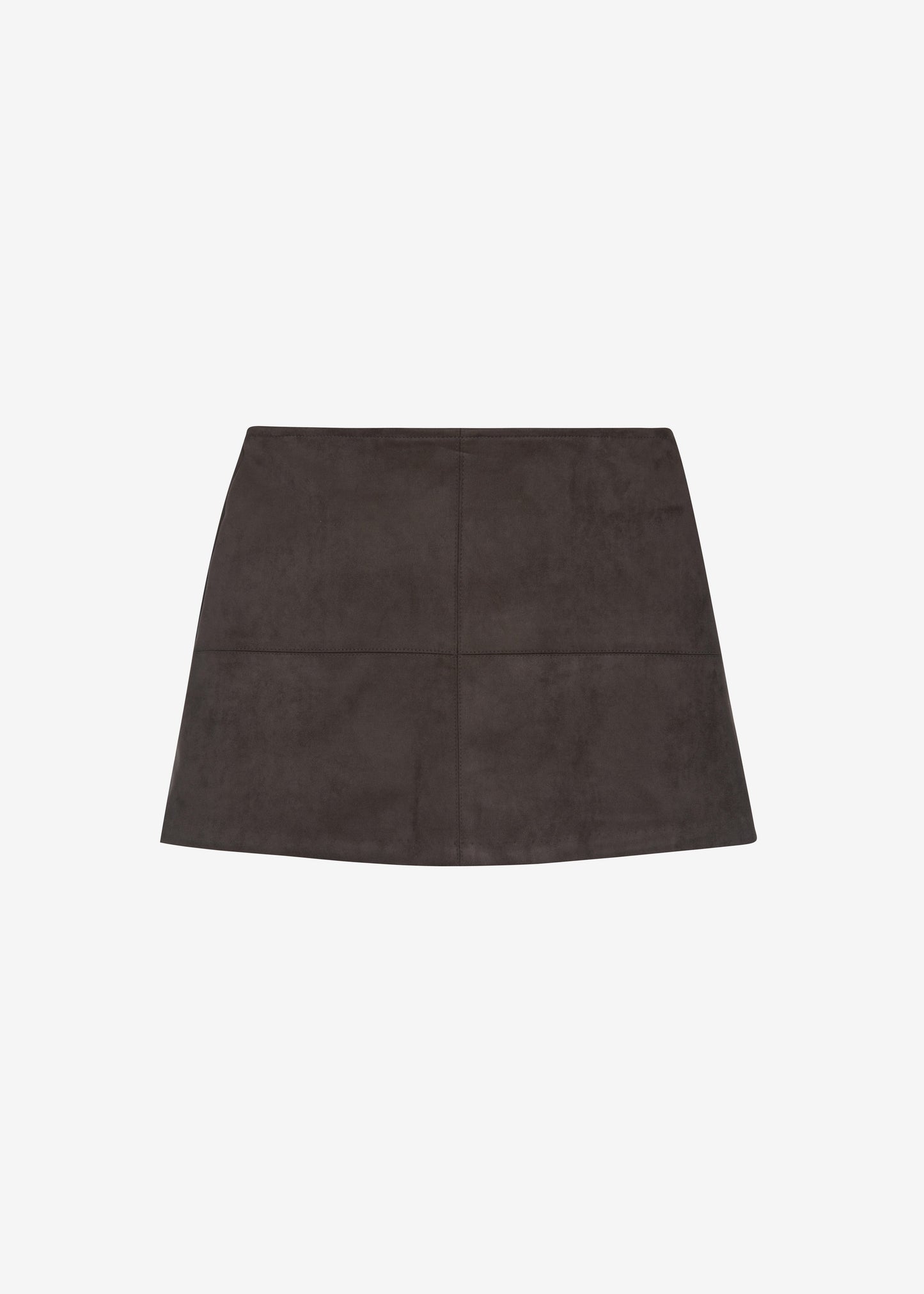 Regina Faux Suede Mini Skirt - Brown