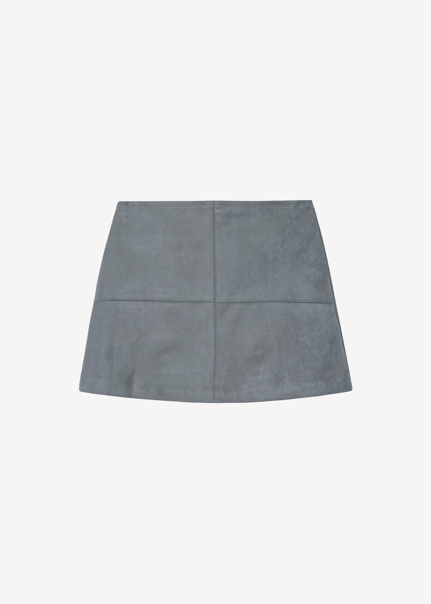 Regina Faux Suede Mini Skirt - Slate Grey