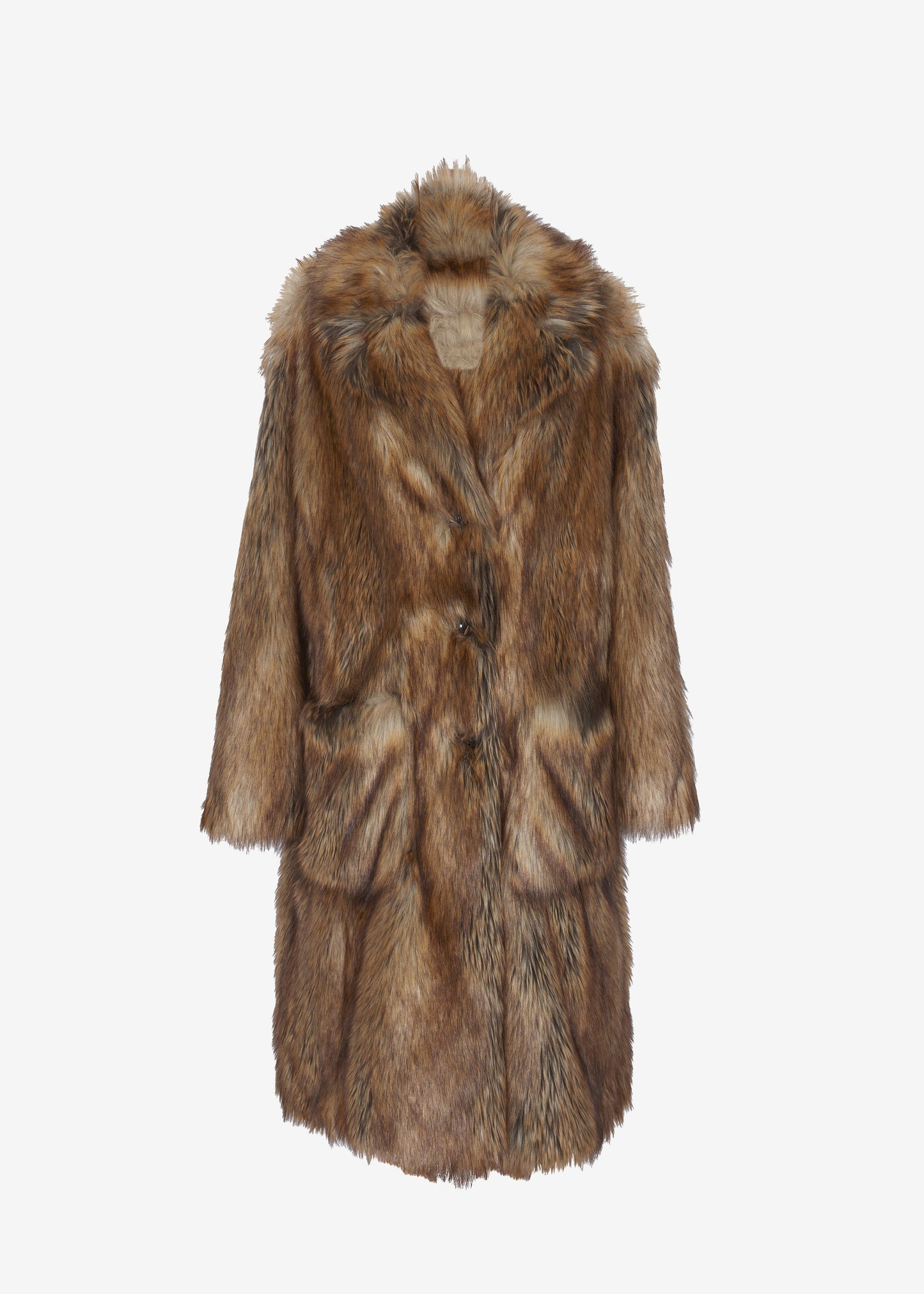 Rella Faux Fur Coat - Camel