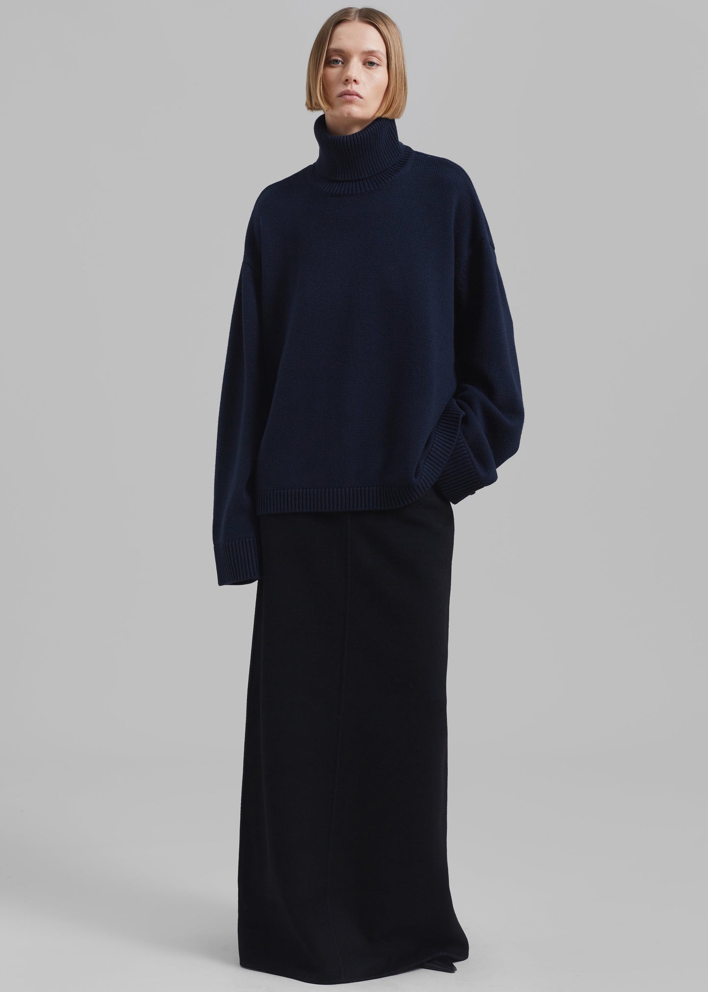 Rhea Trapeze Turtleneck - Navy