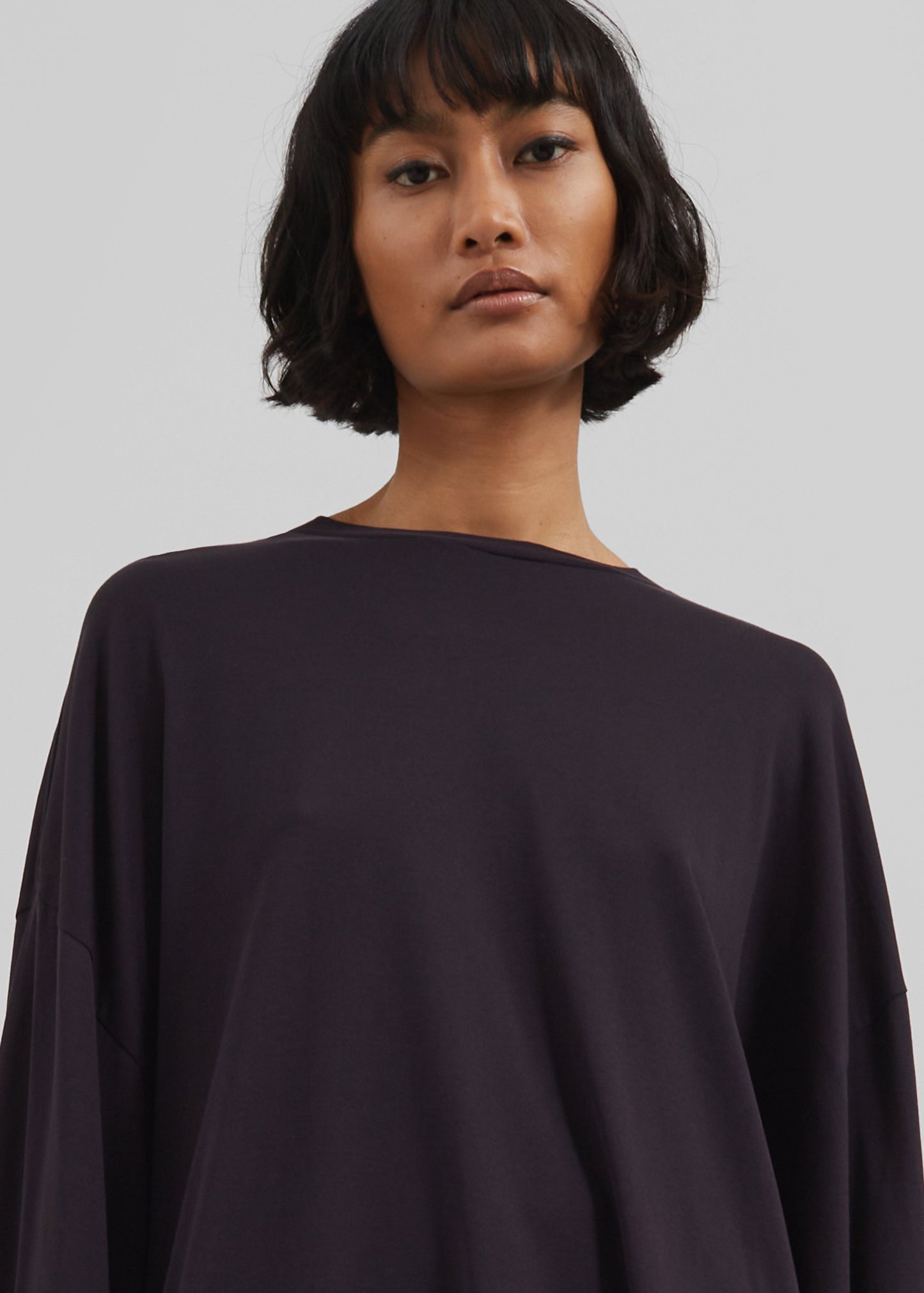 Rio Oversized Sleeve Tee - Dark Plum