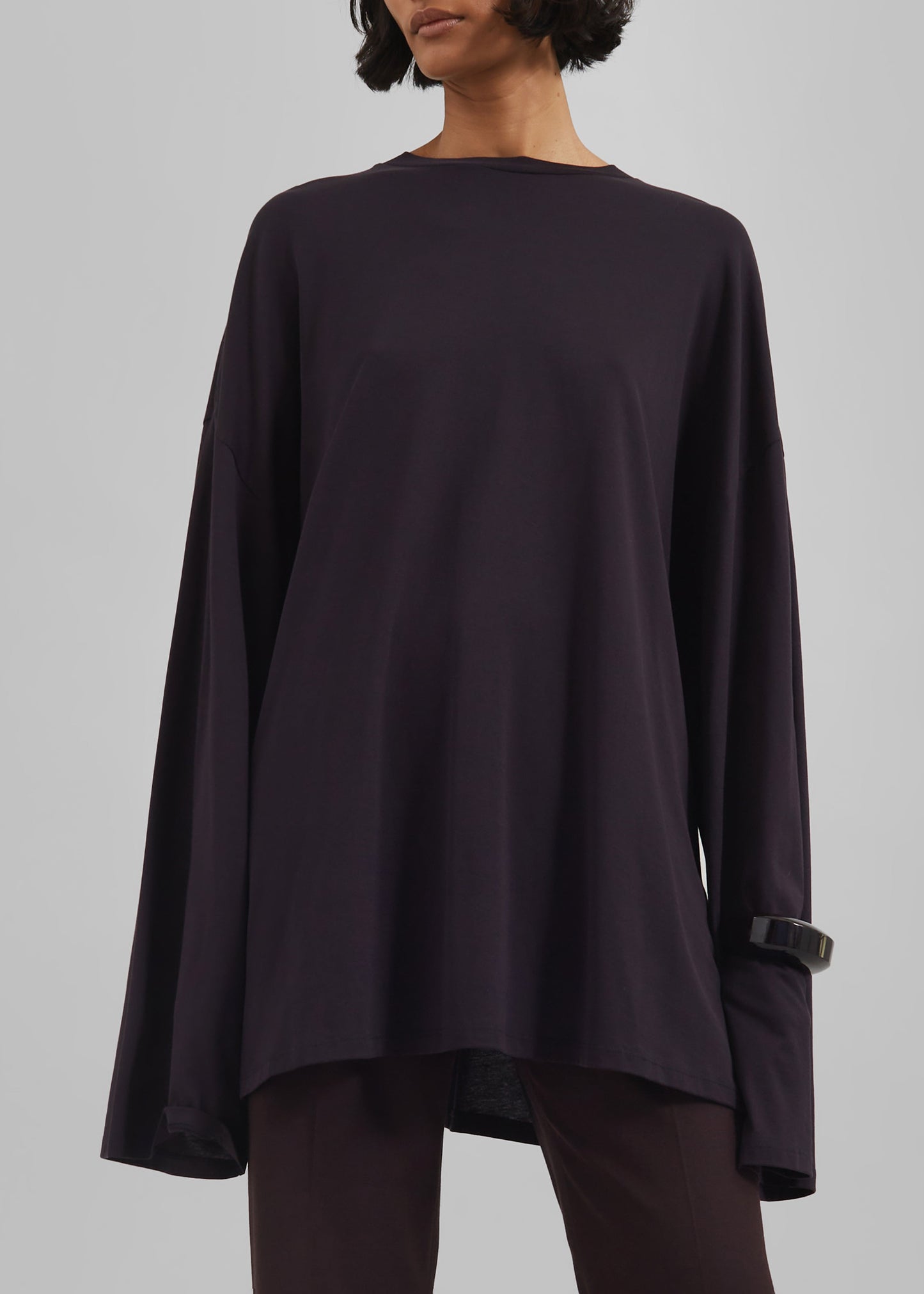 Rio Oversized Sleeve Tee - Dark Plum