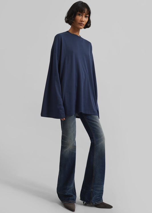 Rio Oversized Sleeve Tee - Dark Navy