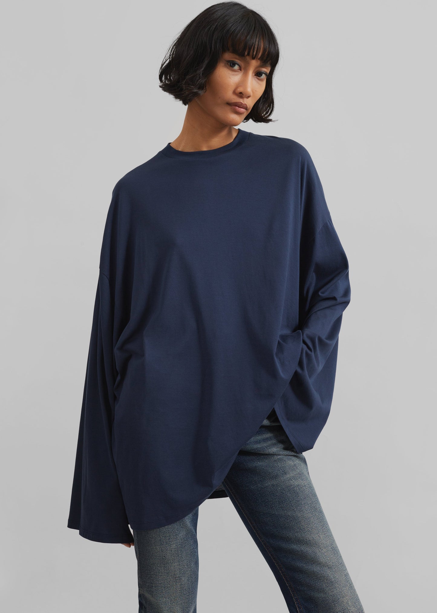 Rio Oversized Sleeve Tee - Dark Navy