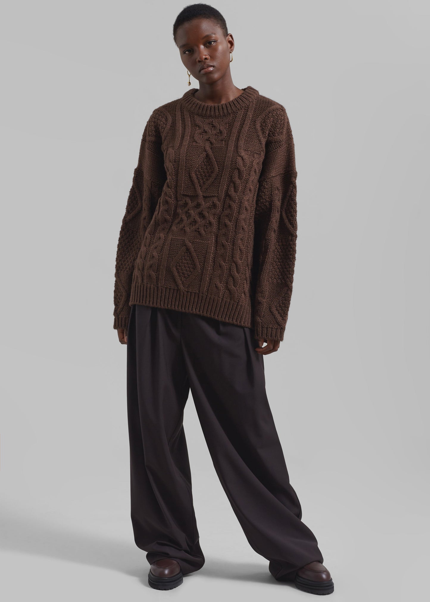 Ripley Pleated Trousers - Brown