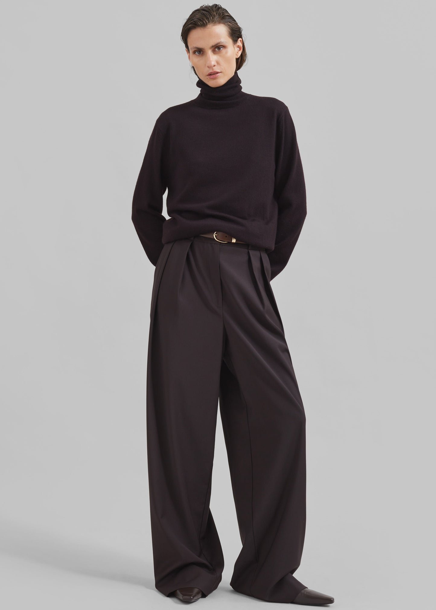 Ripley Pleated Trousers - Brown