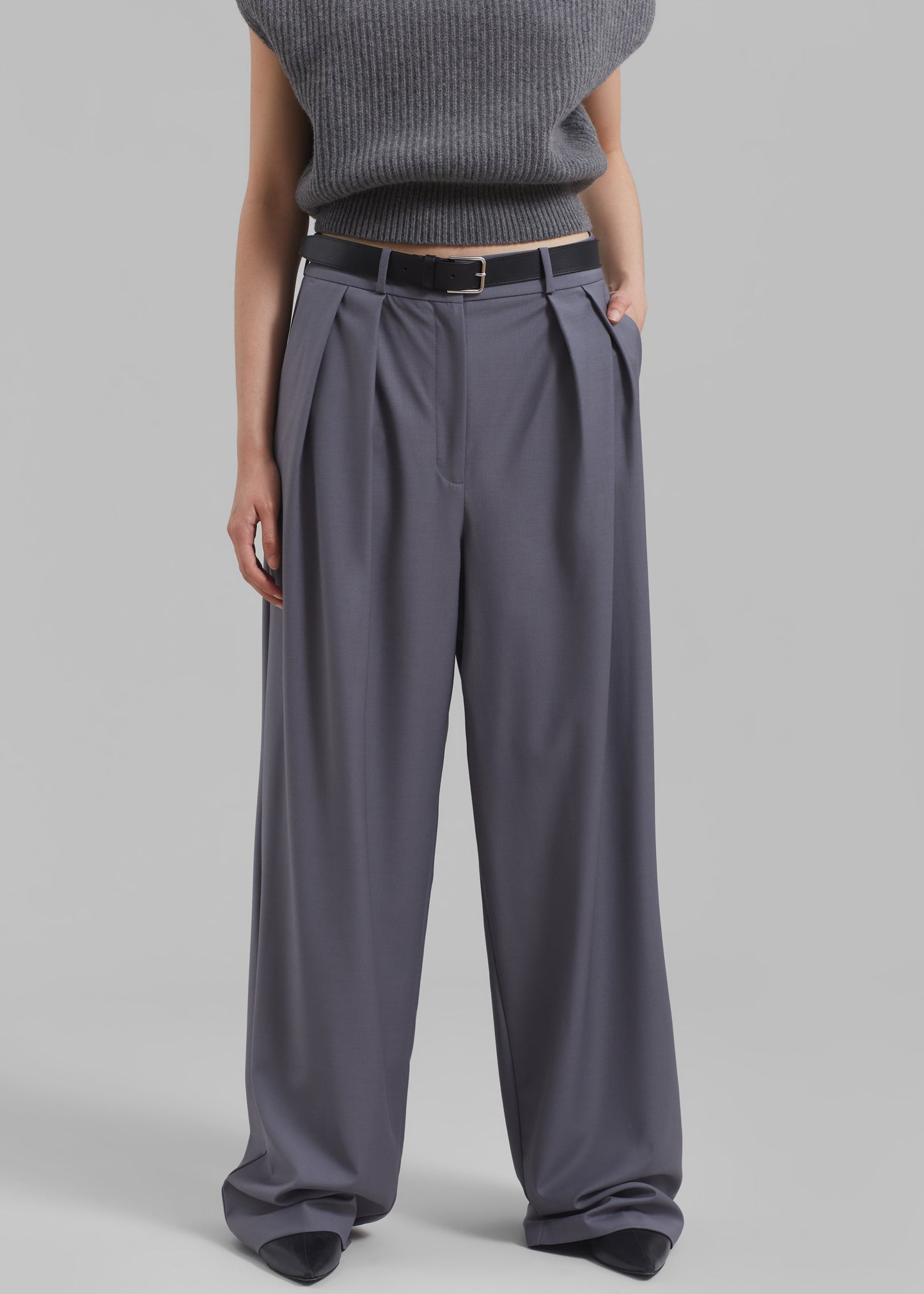 Ripley Pleated Trousers - Grey