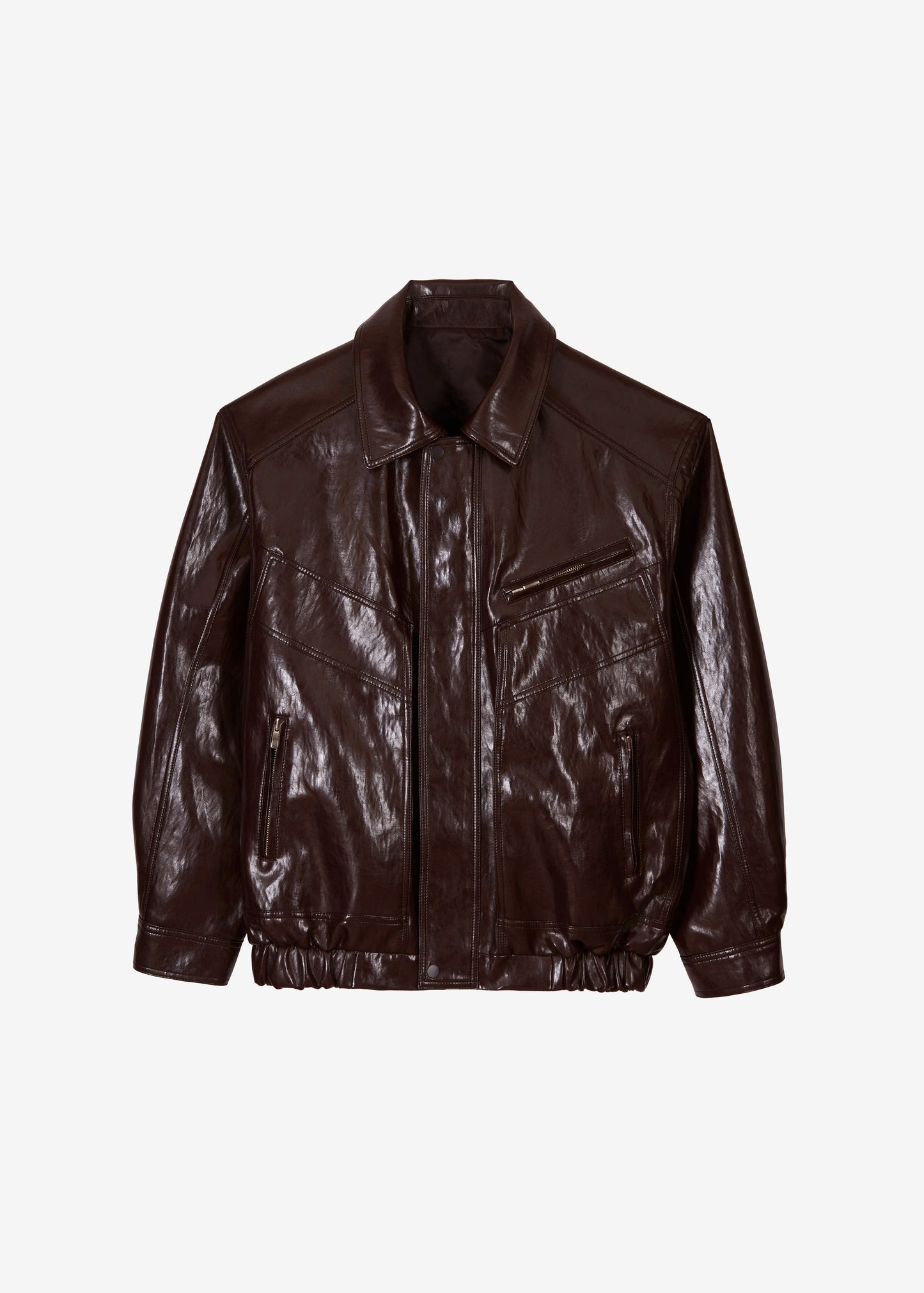 Risner Faux Leather Jacket - Burgundy