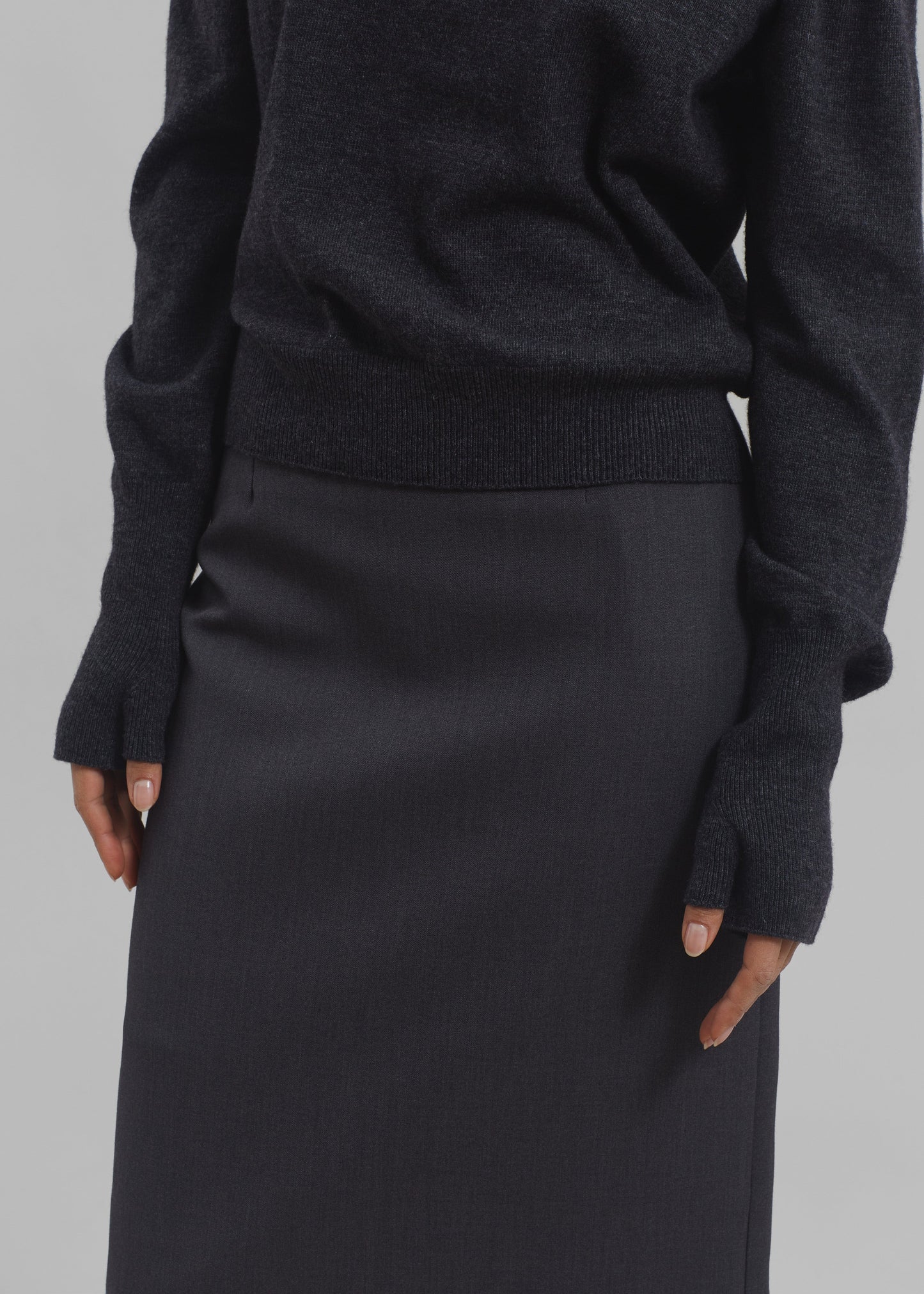 Roane Midi Skirt - Charcoal