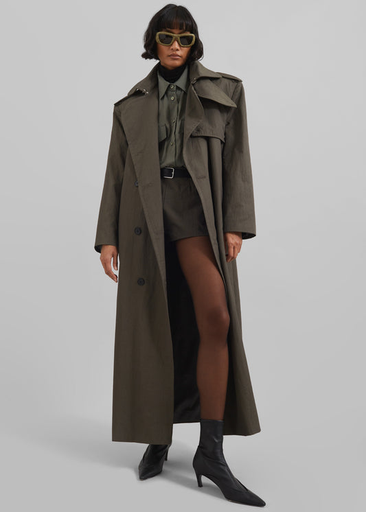 Rolen Trench Coat - Dark Olive