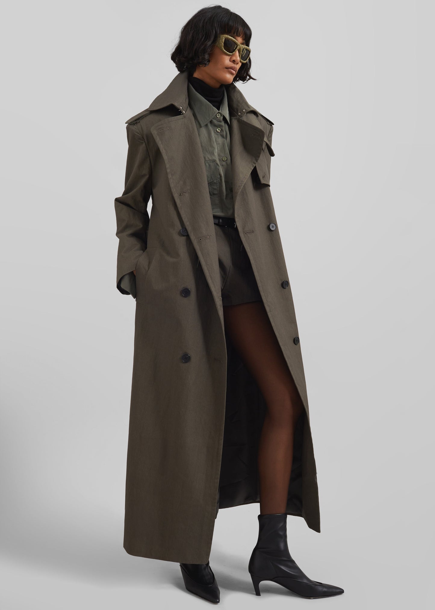 Rolen Trench Coat - Dark Olive