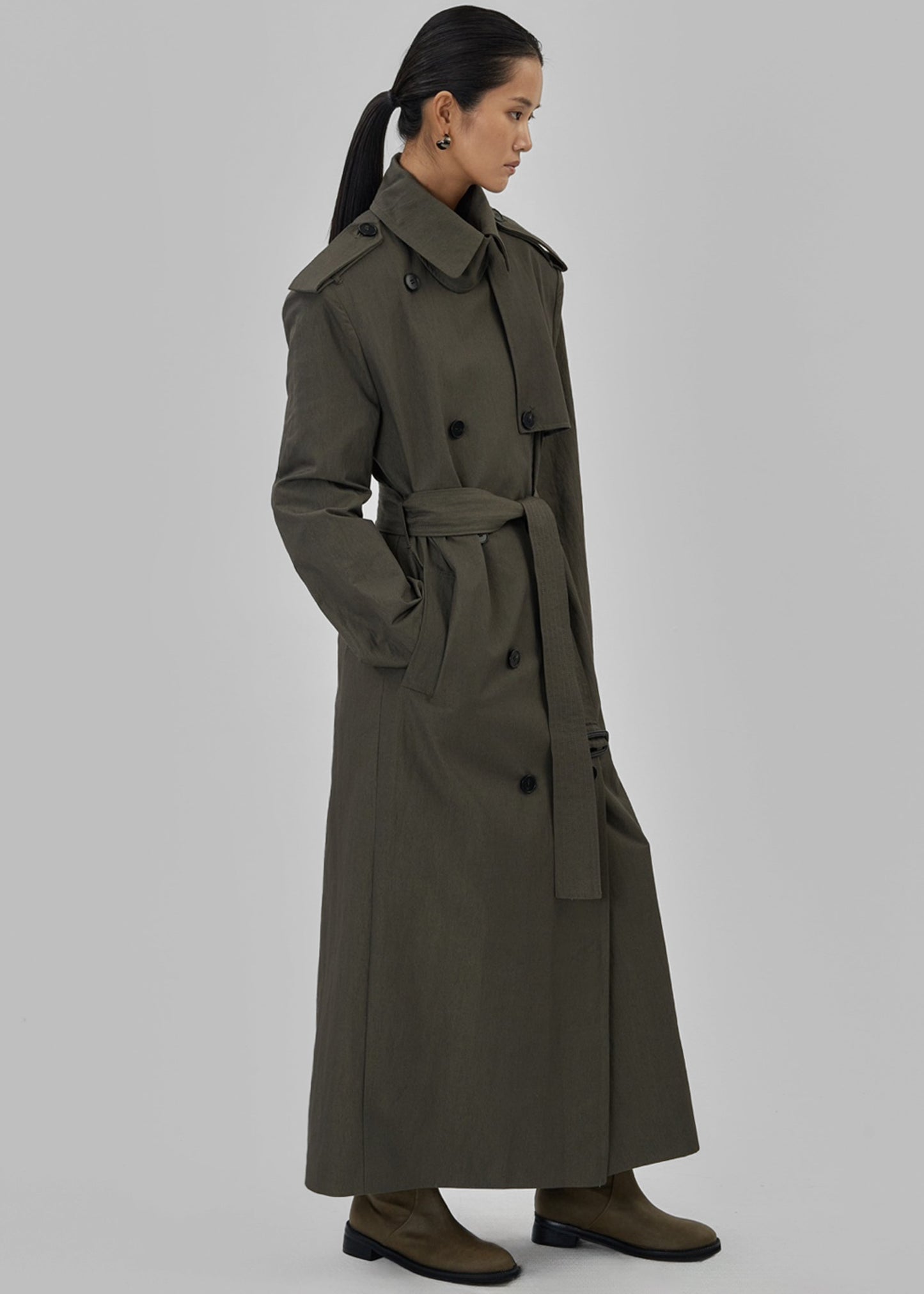 Rolen Trench Coat - Dark Olive