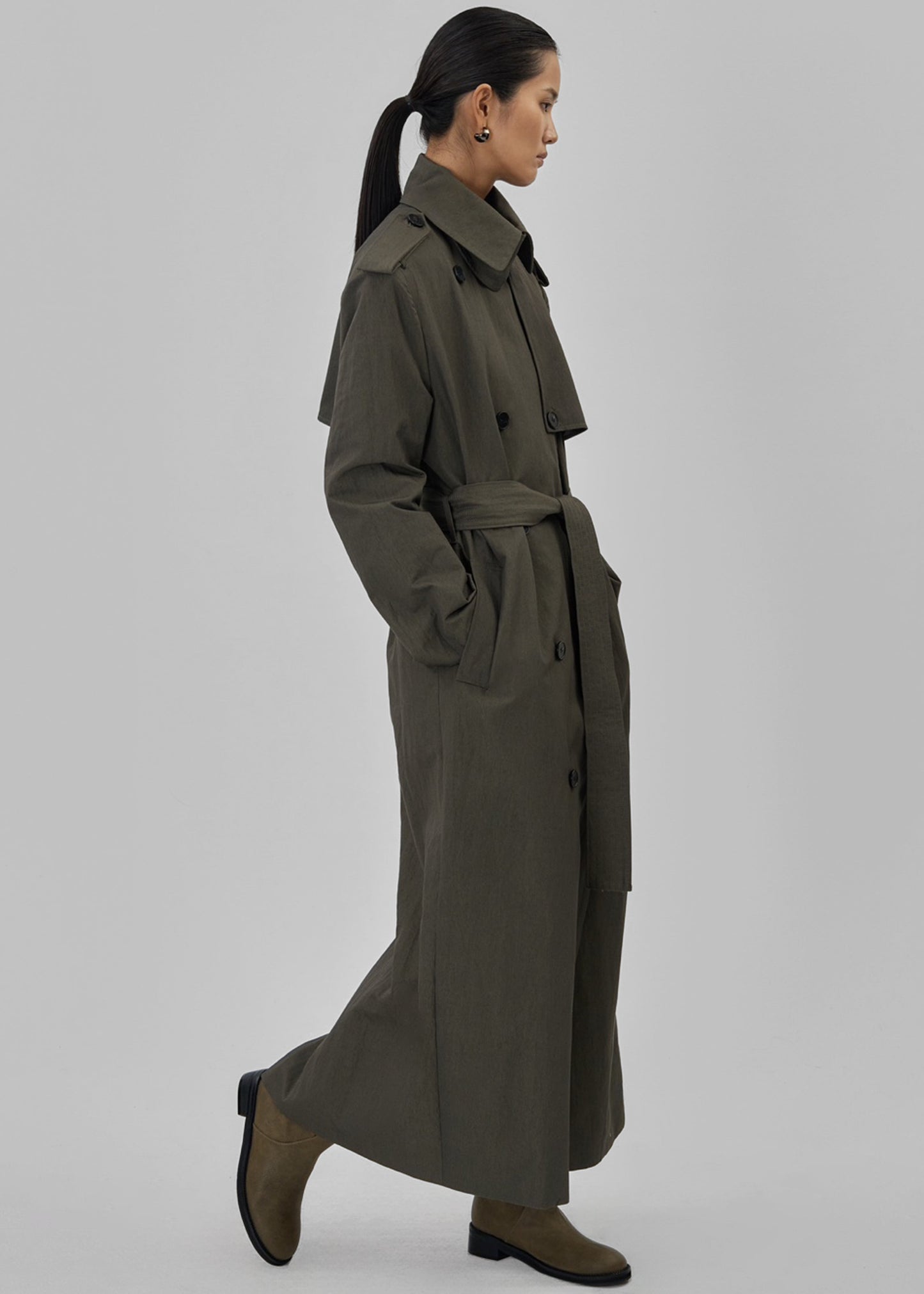 Rolen Trench Coat - Dark Olive