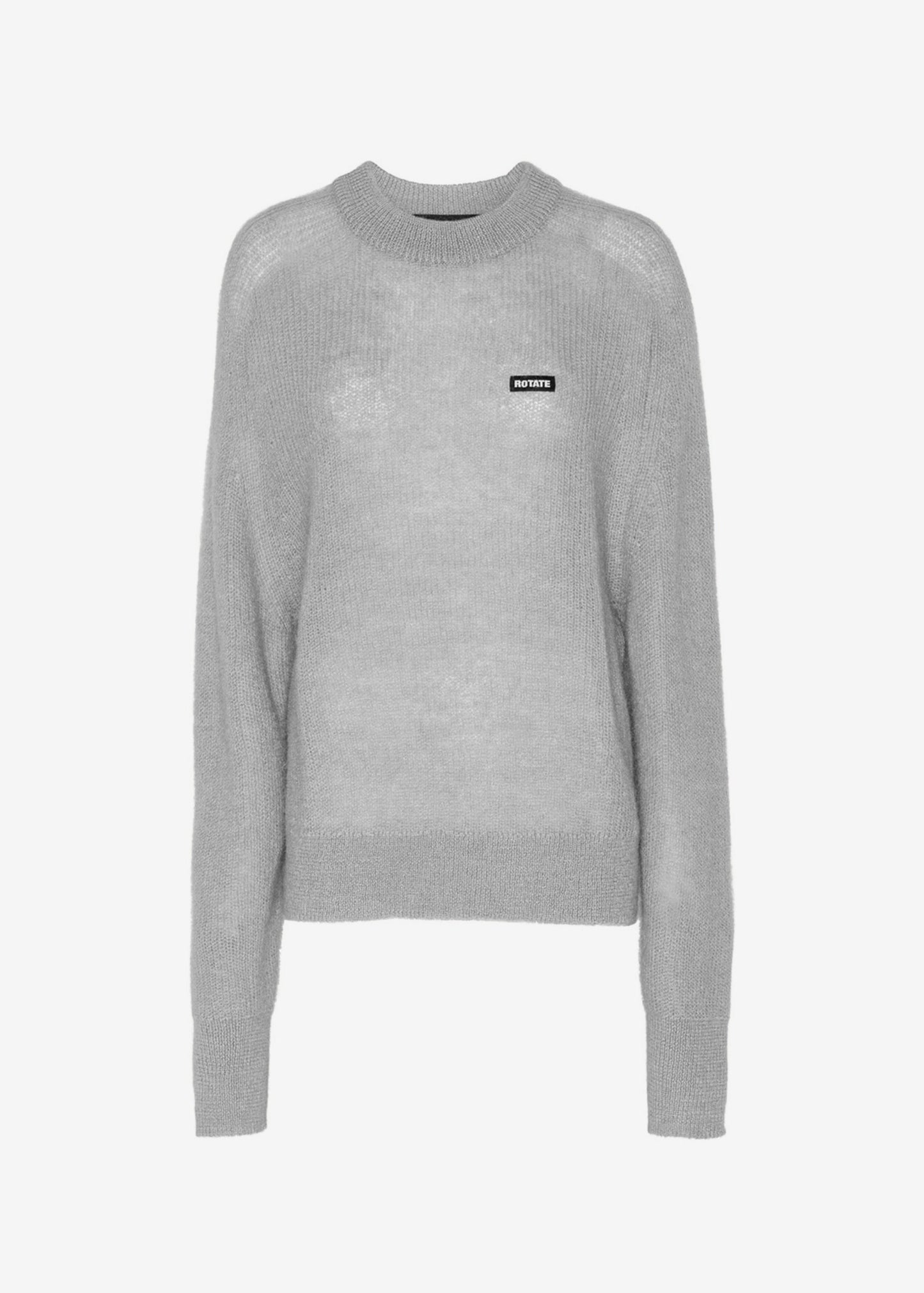 Rotate Light Knit Logo Sweater - Ghost Gray