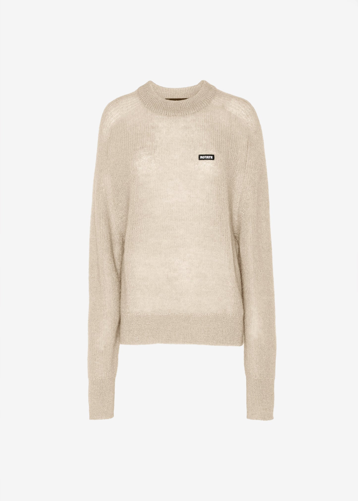 Rotate Light Knit Logo Sweater - Parchment