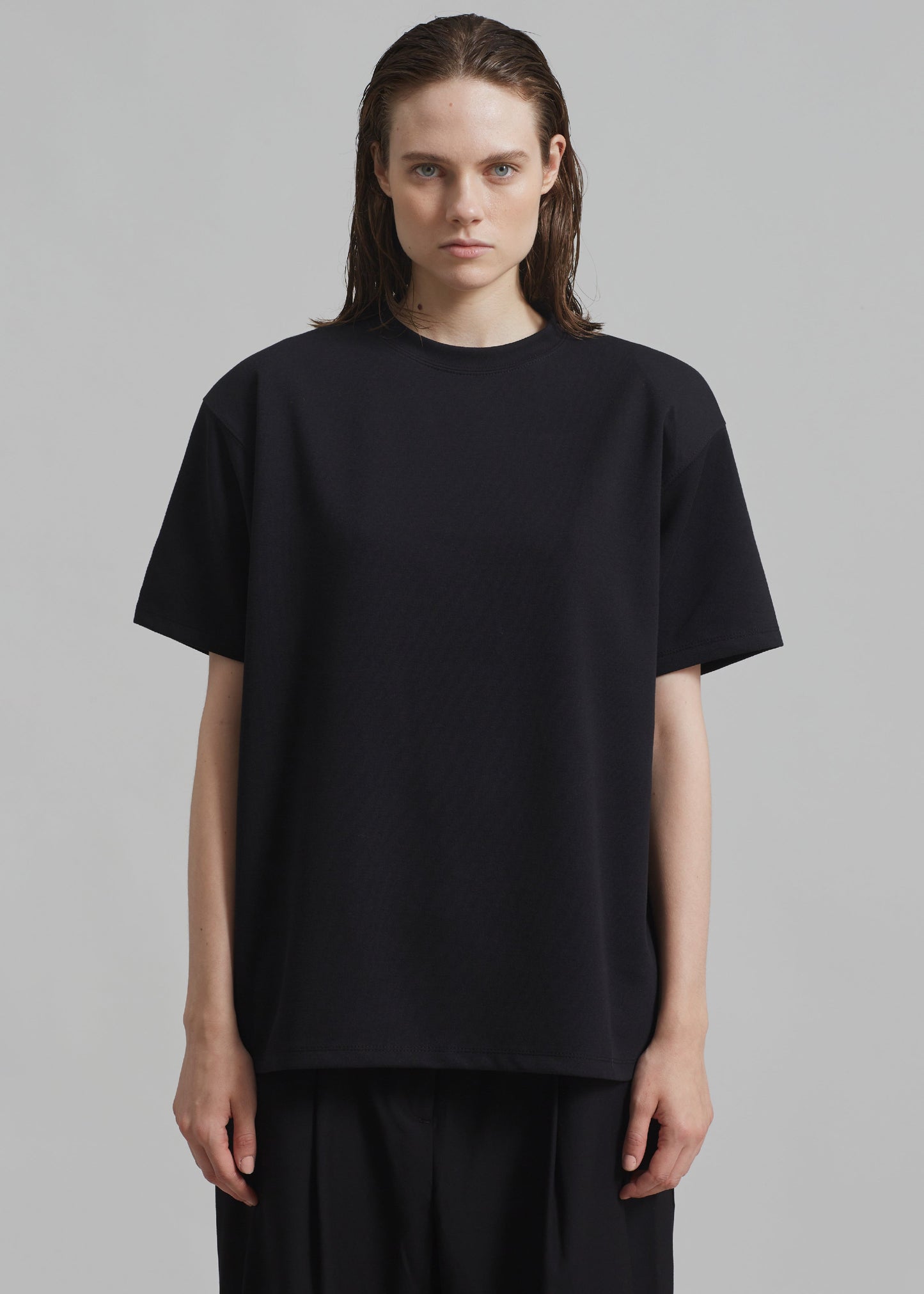 Rowen Padded Shoulder Tee - Black