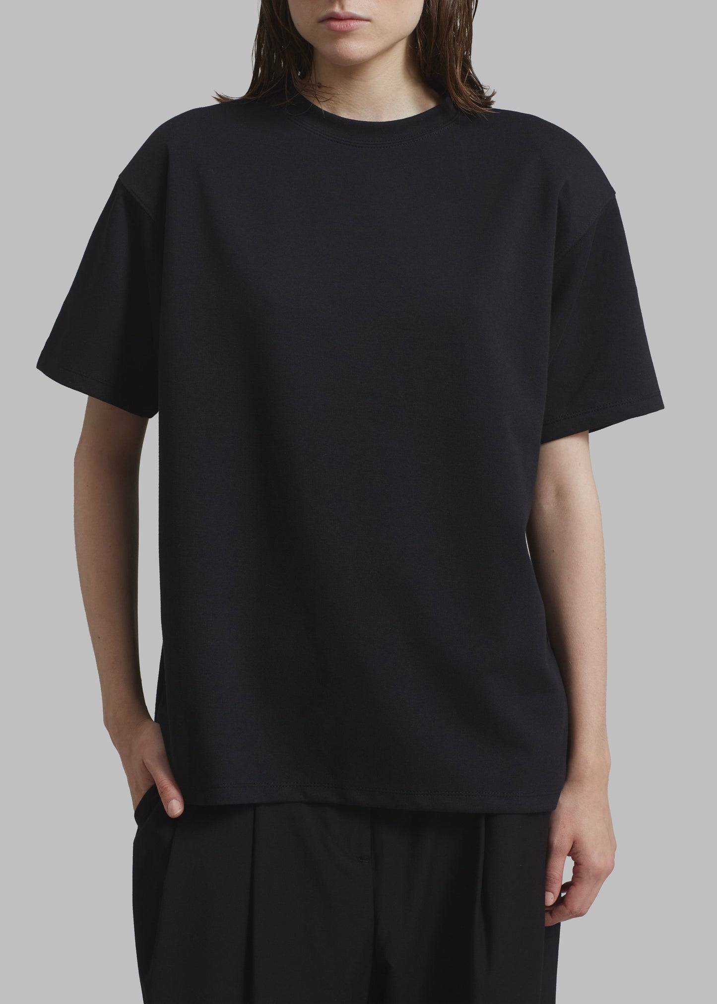 Rowen Padded Shoulder Tee - Black