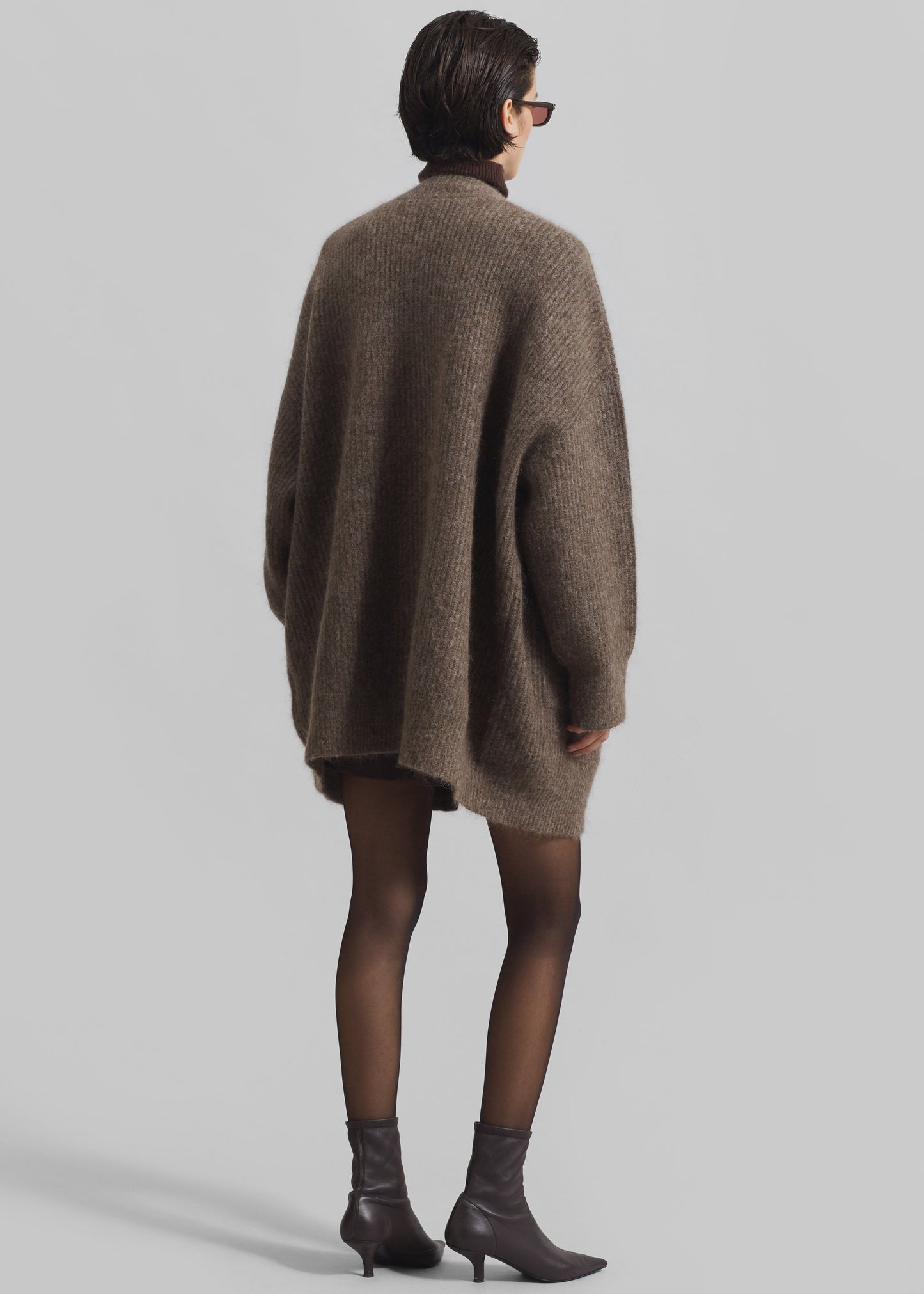 Ruhr Oversized Mohair Cardigan - Brown