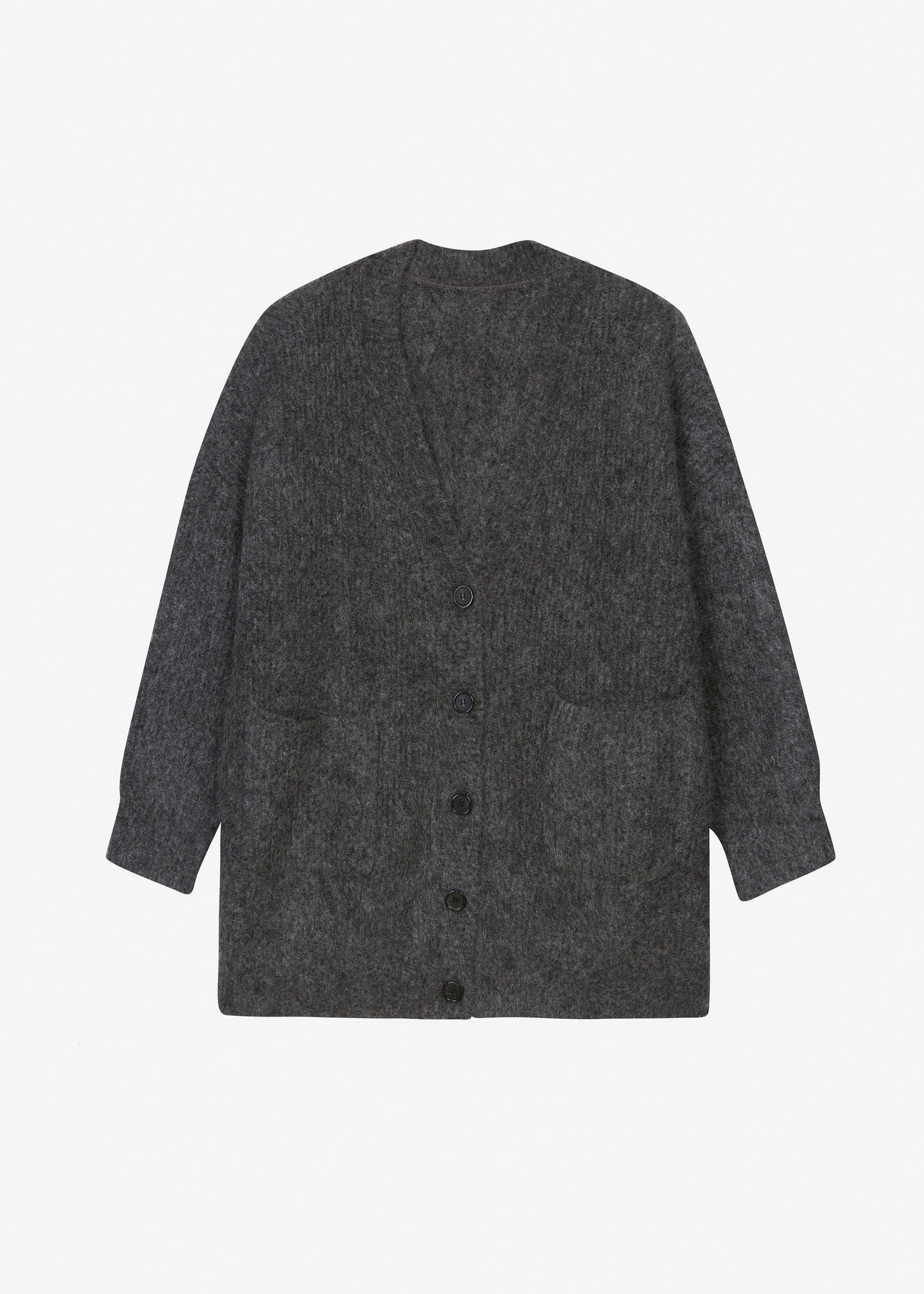 Ruhr Oversized Mohair Cardigan - Dark Grey Melange