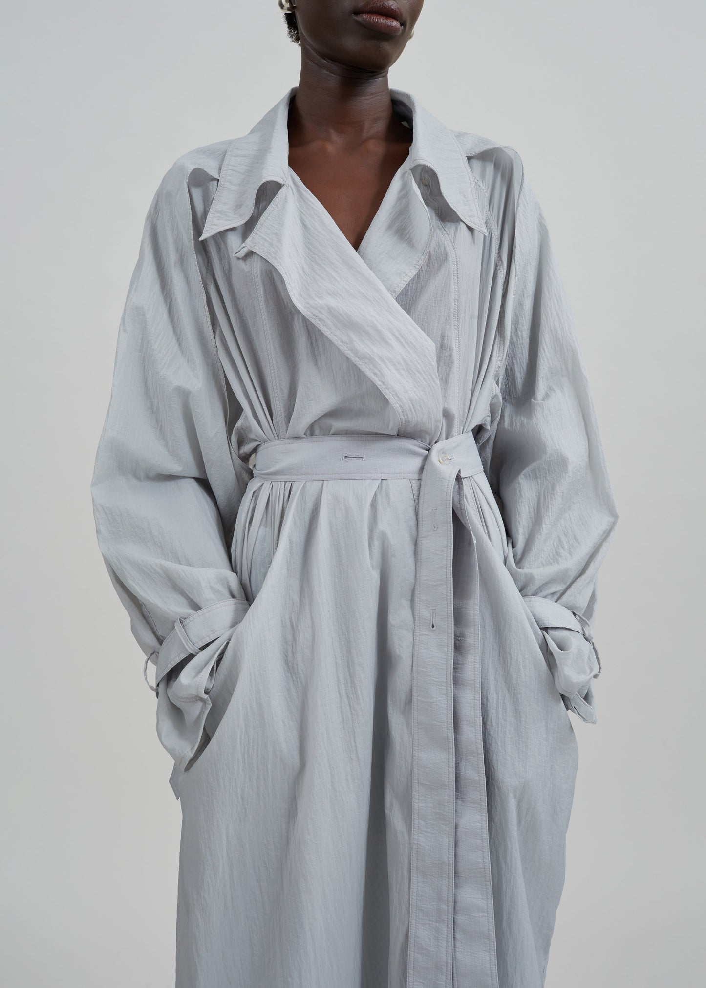 Sal Trench Coat - Light Grey