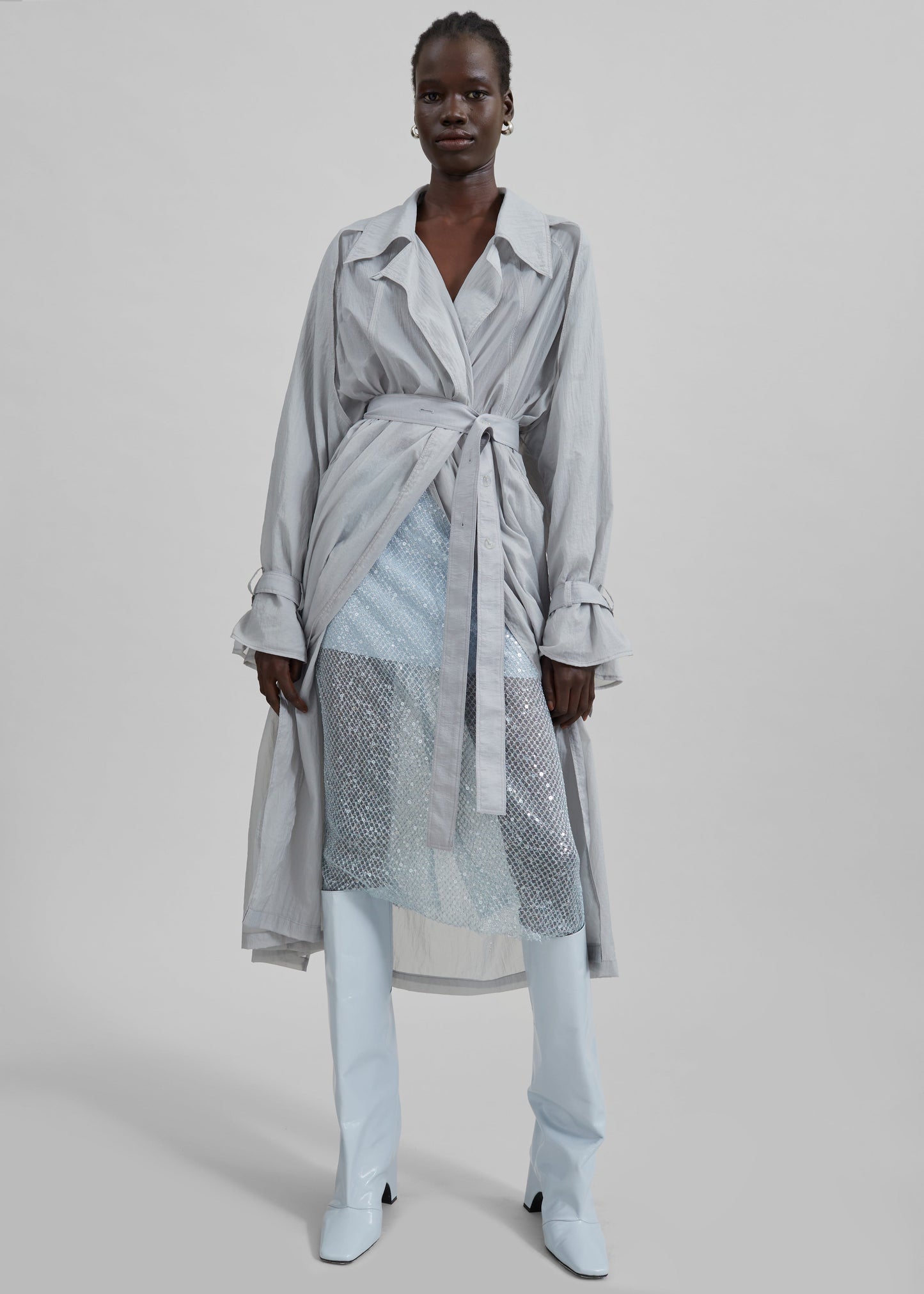 Sal Trench Coat - Light Grey