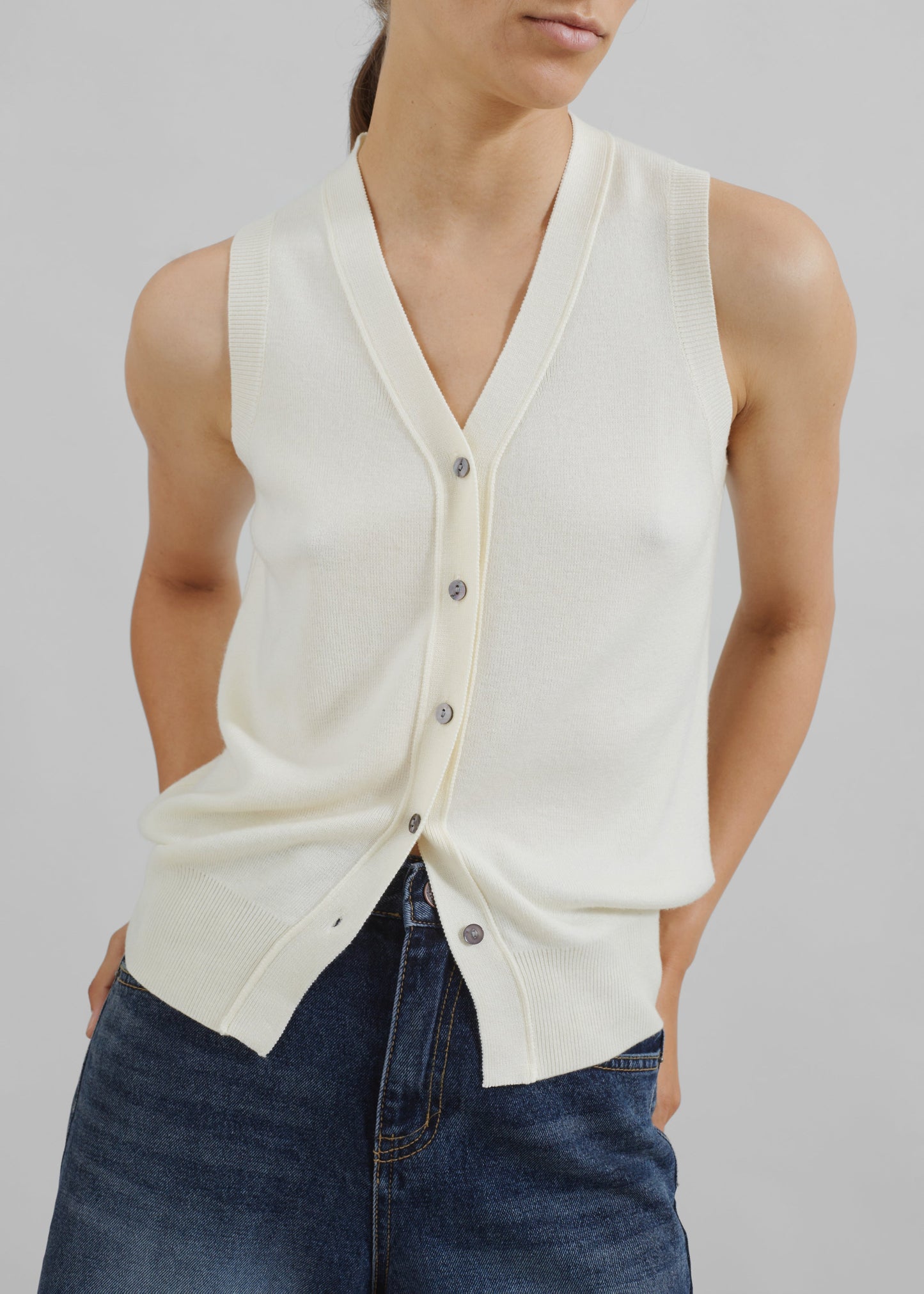 Samah Knit Vest - Ivory