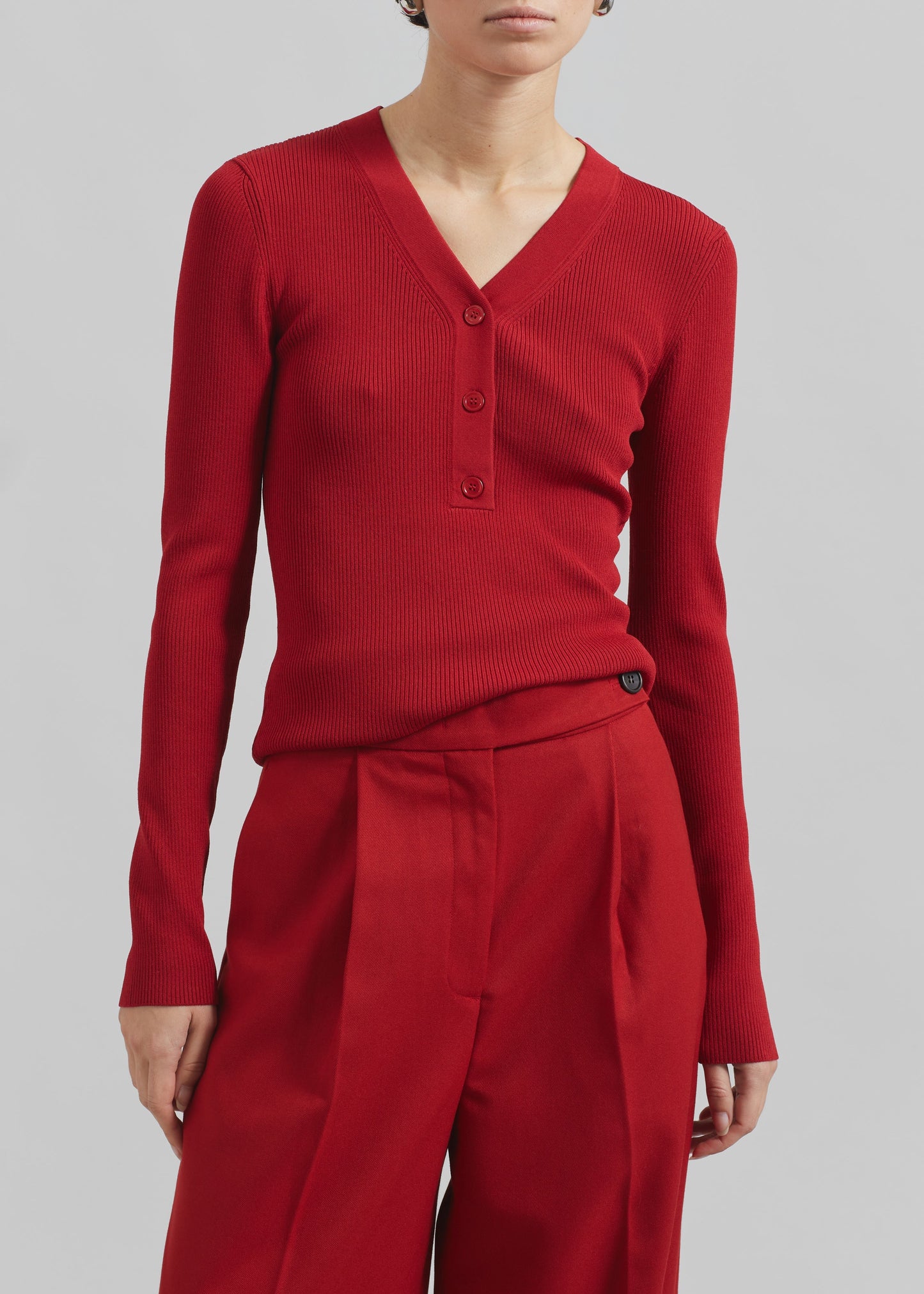 Samsøe Samsøe Saleonore V-neck - Scarlet Sage