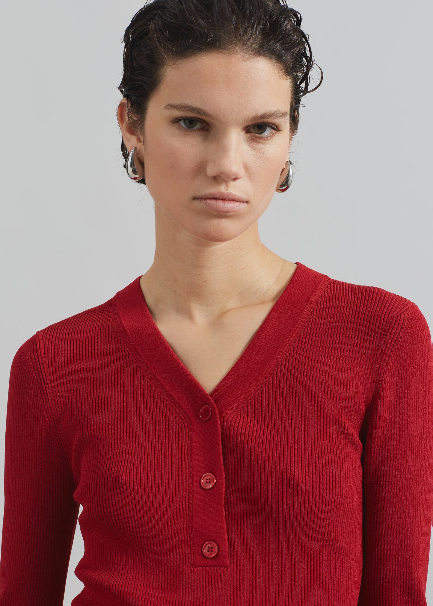 Samsøe Samsøe Saleonore V-neck - Scarlet Sage