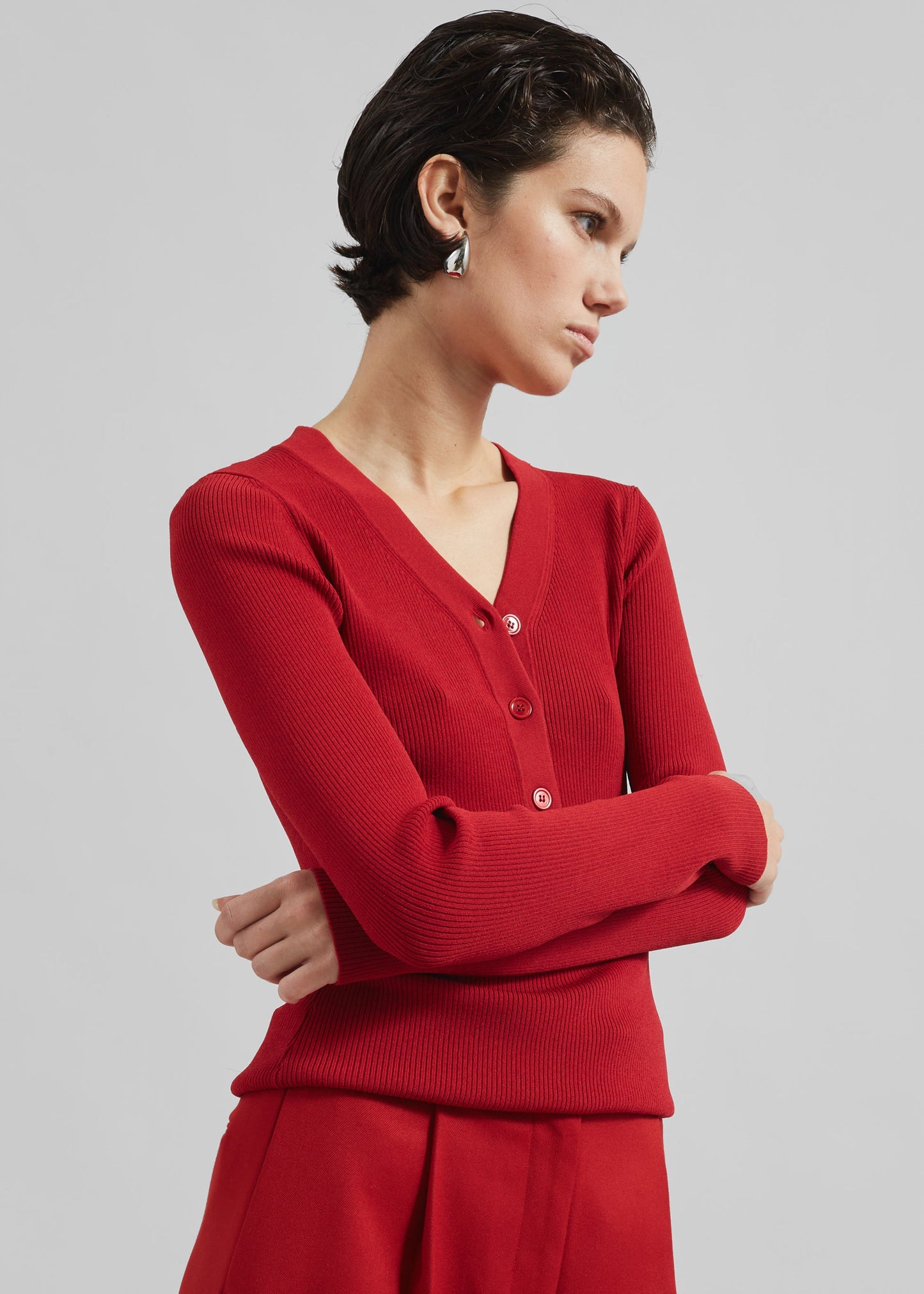 Samsøe Samsøe Saleonore V-neck - Scarlet Sage