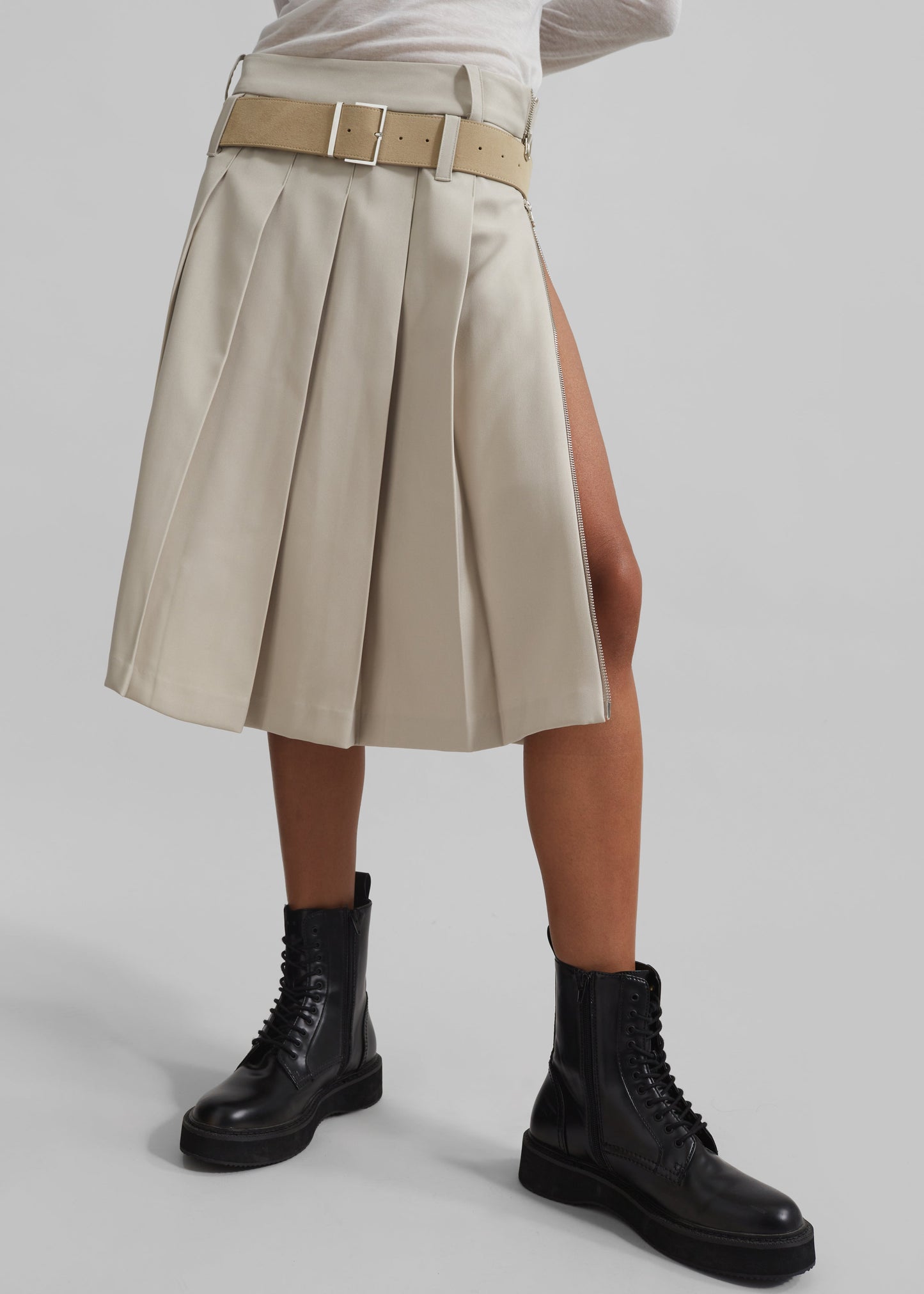 Sarina Pleated Skirt - Beige