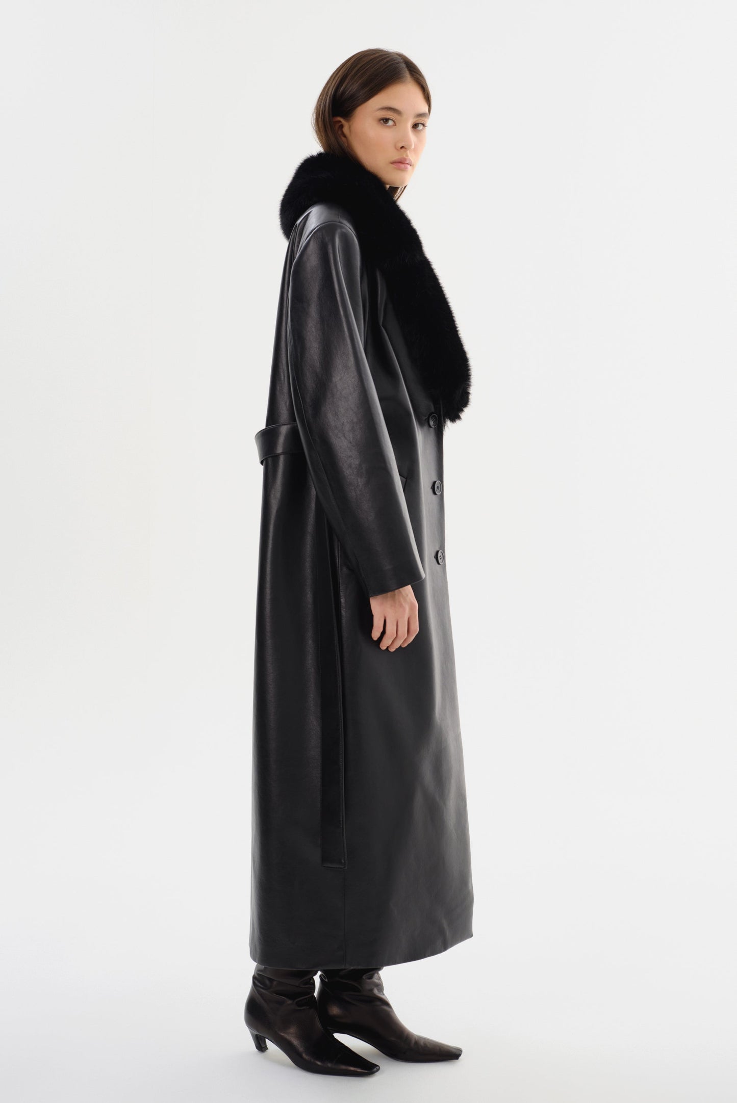 SARITA | Recycled Leather Maxi Coat