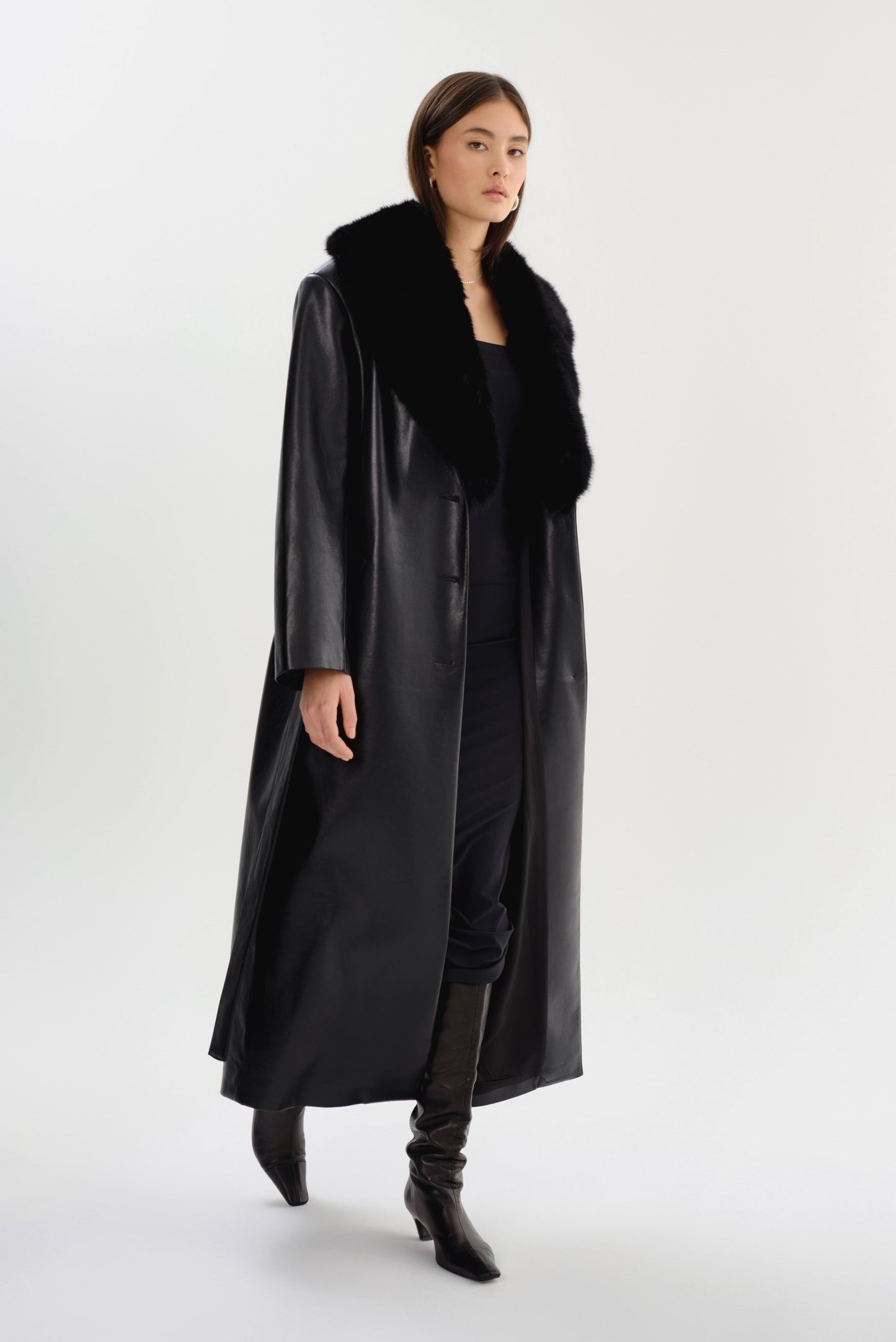 SARITA | Recycled Leather Maxi Coat