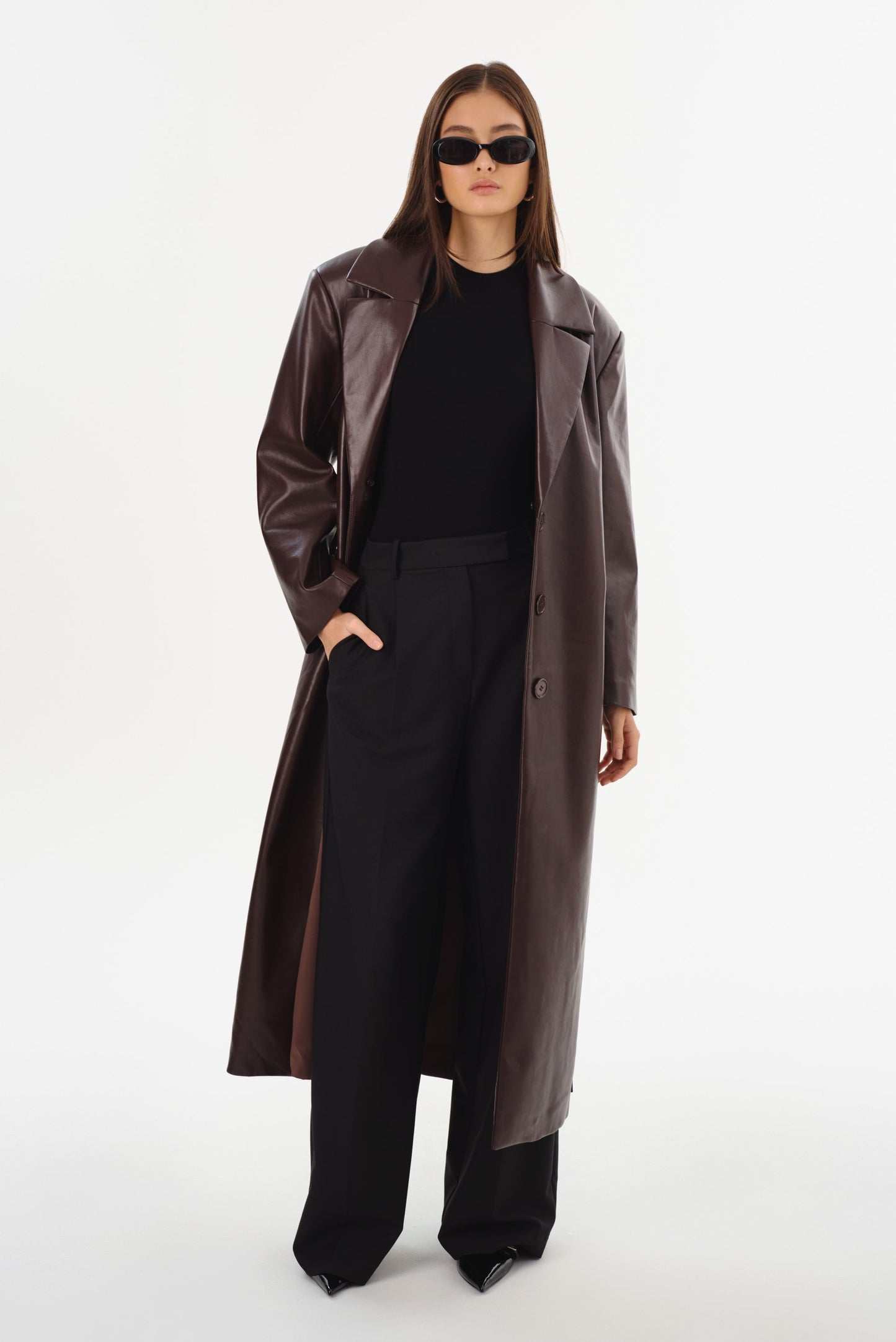 SARITA | Recycled Leather Maxi Coat