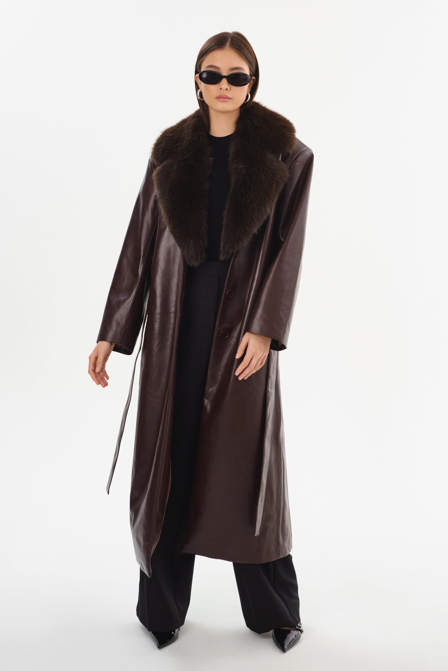 SARITA | Recycled Leather Maxi Coat