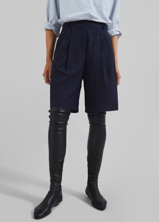 Sava Bermuda Shorts - Navy/White Stripe