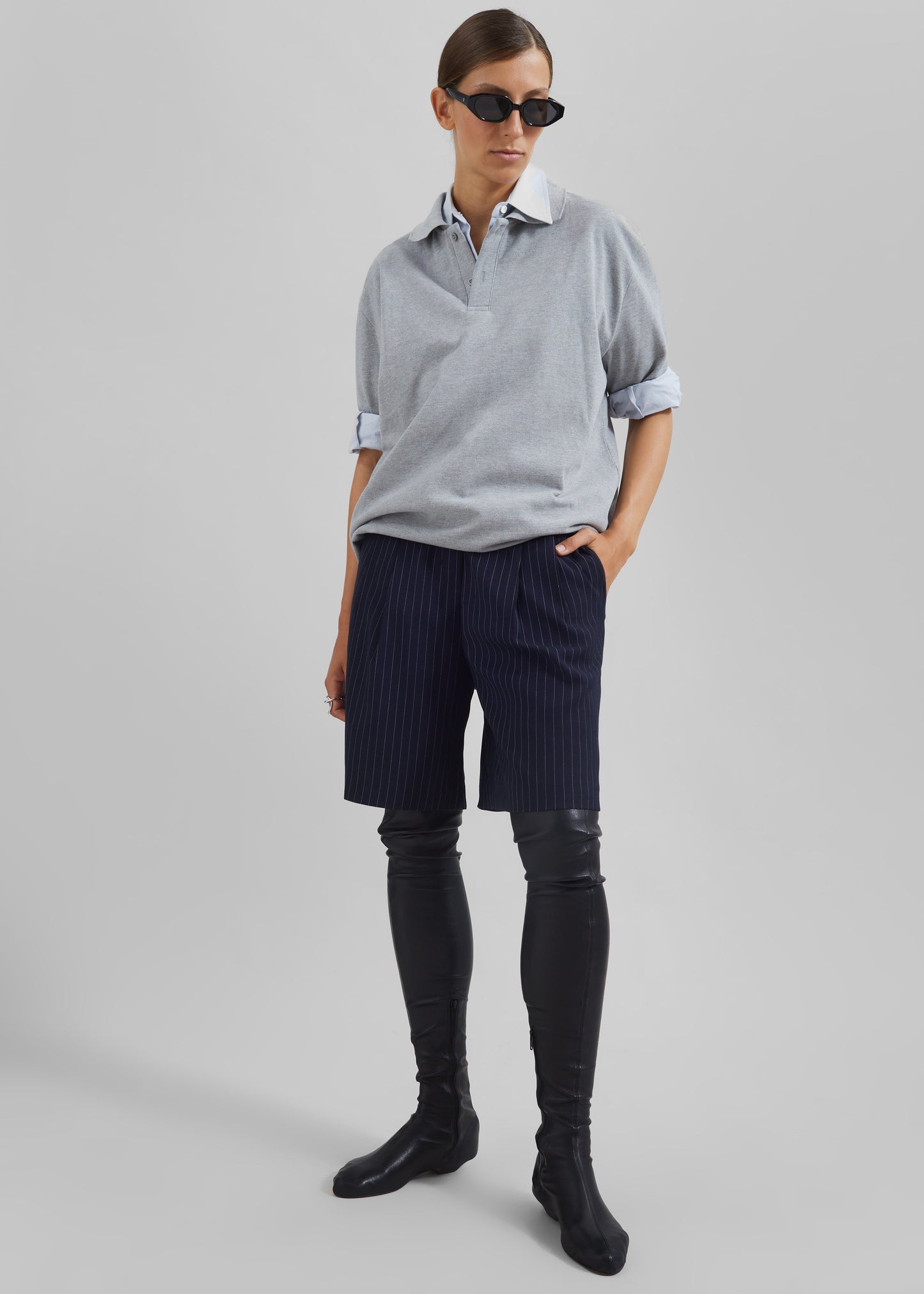 Sava Bermuda Shorts - Navy/White Stripe