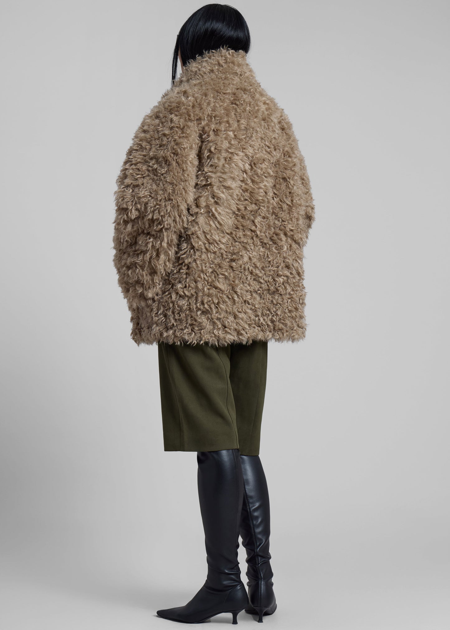 Scotia Faux Shearling Jacket - Beige