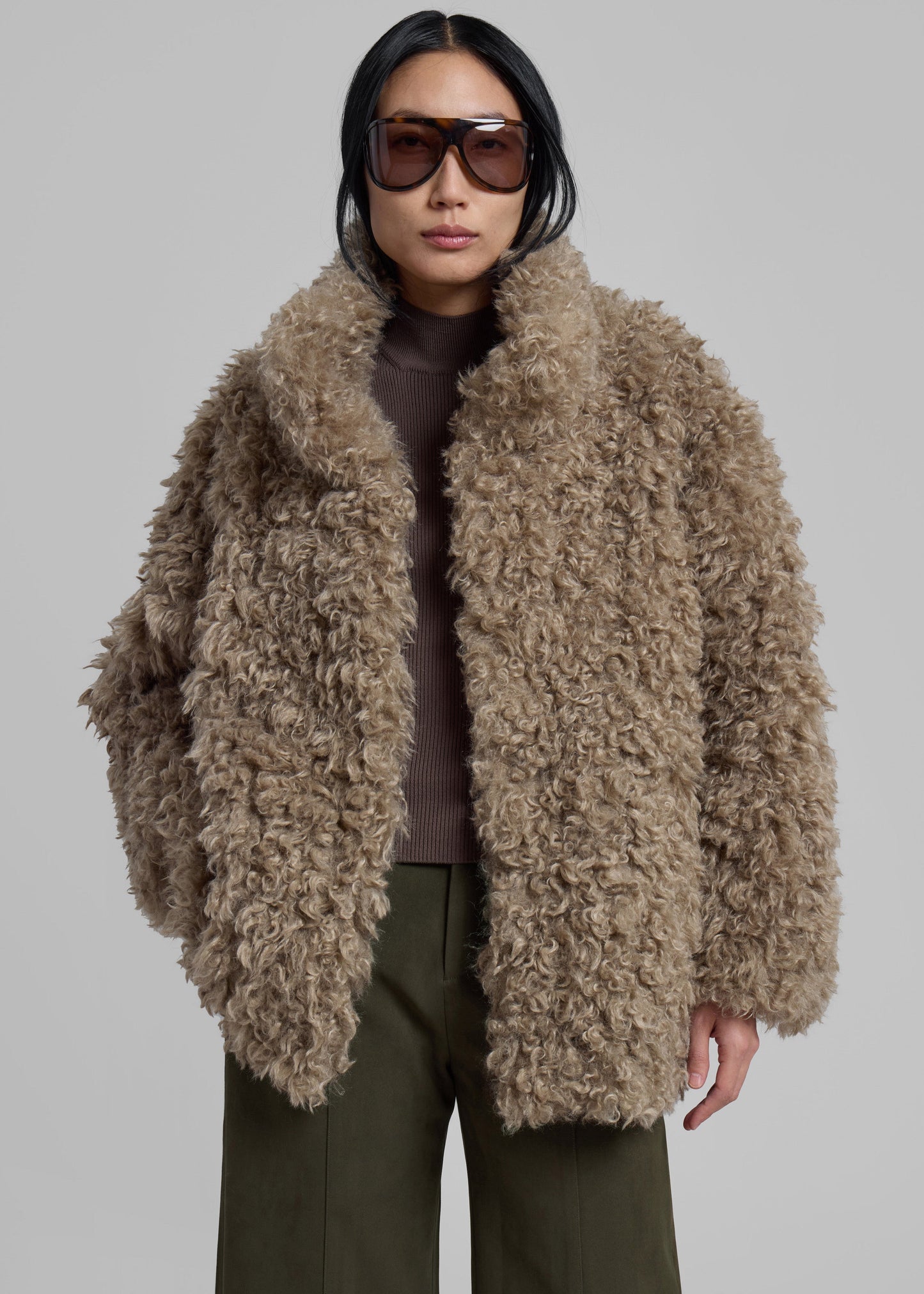 Scotia Faux Shearling Jacket - Beige