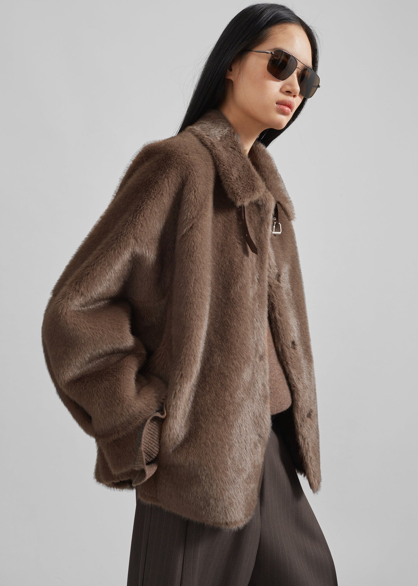 Senja Faux Fur Jacket - Brown