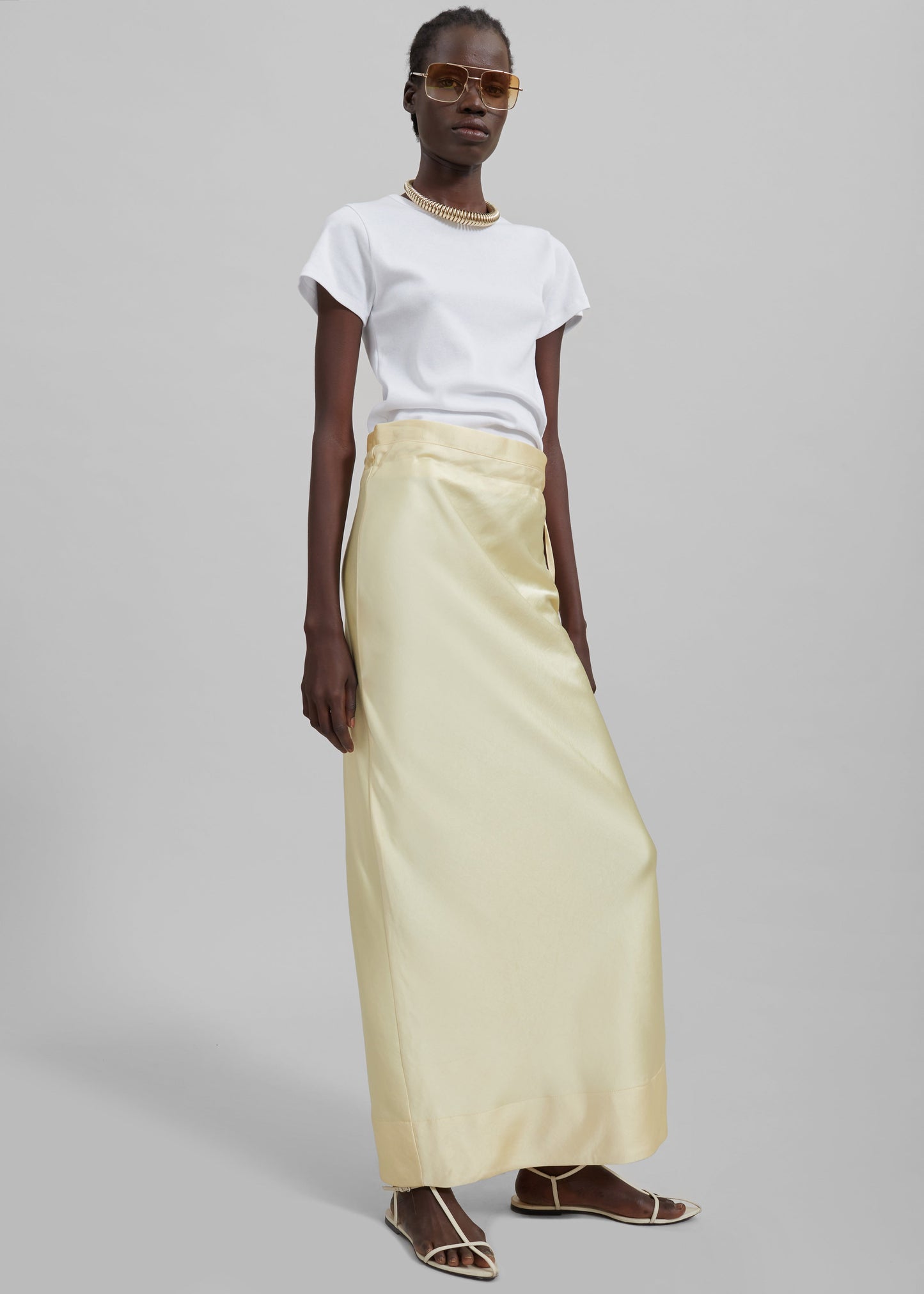 Siovhan Satin Skirt - Yellow