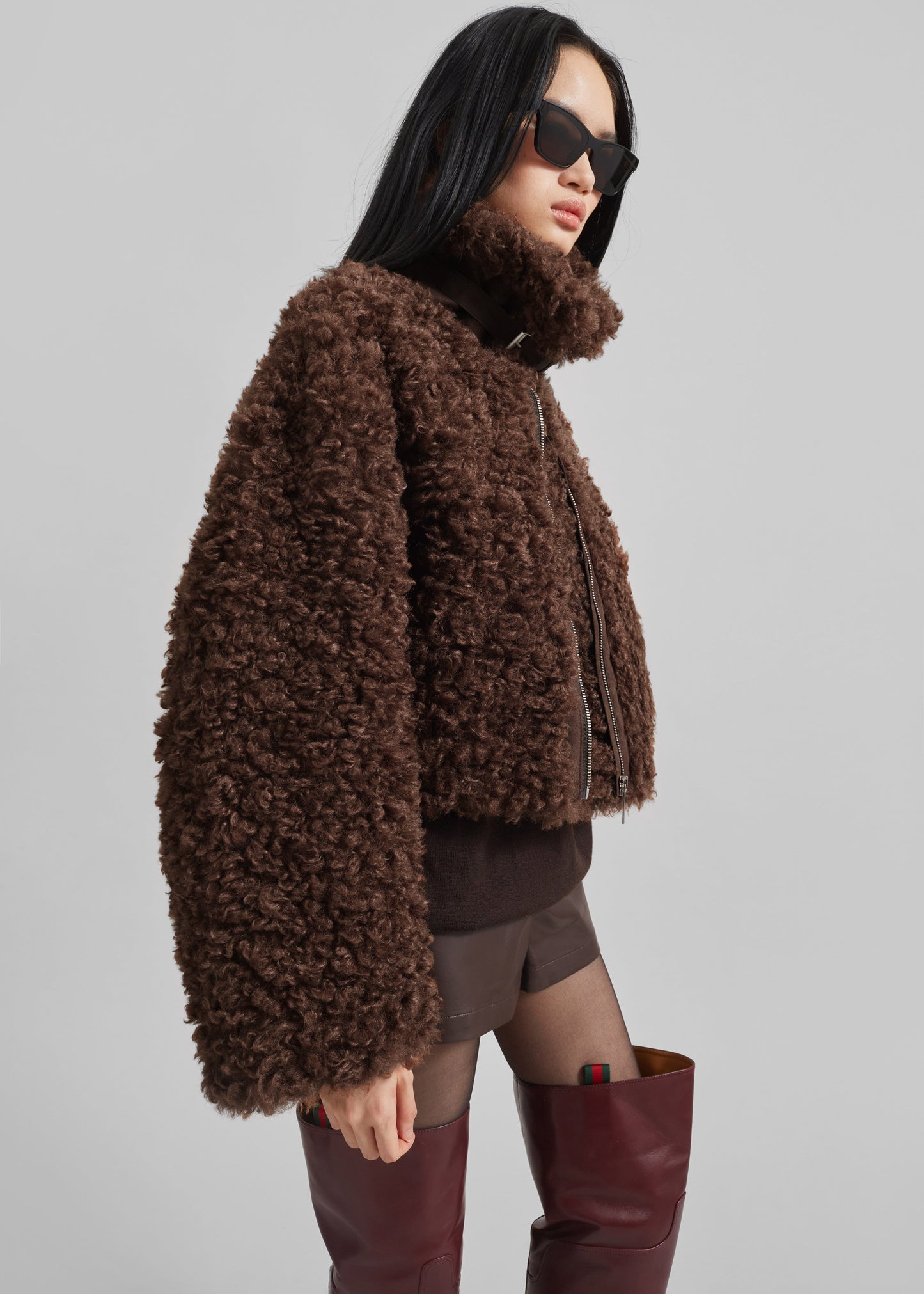 Skov Faux Shearling Jacket - Brown