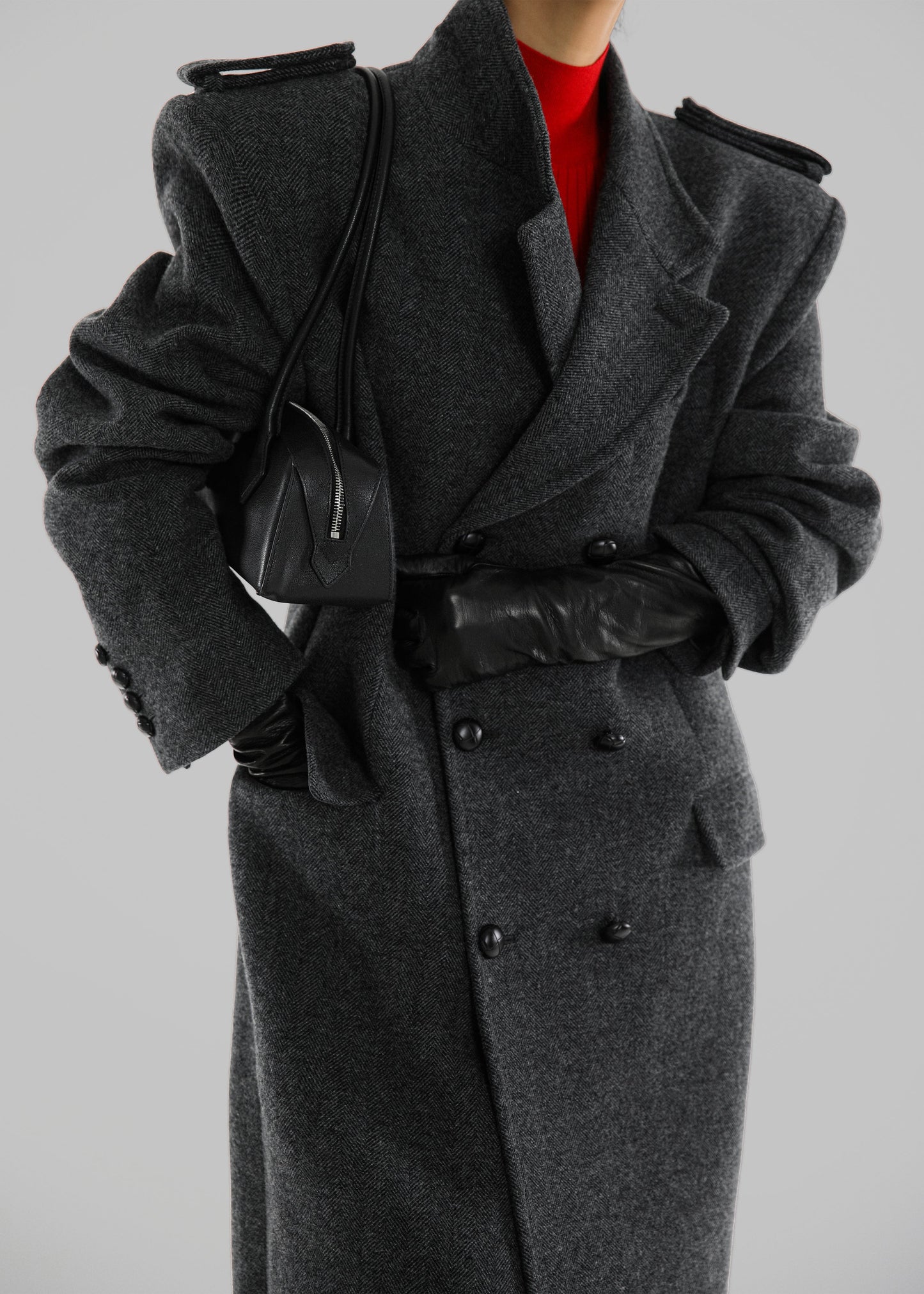 Somerset Herringbone Coat - Grey