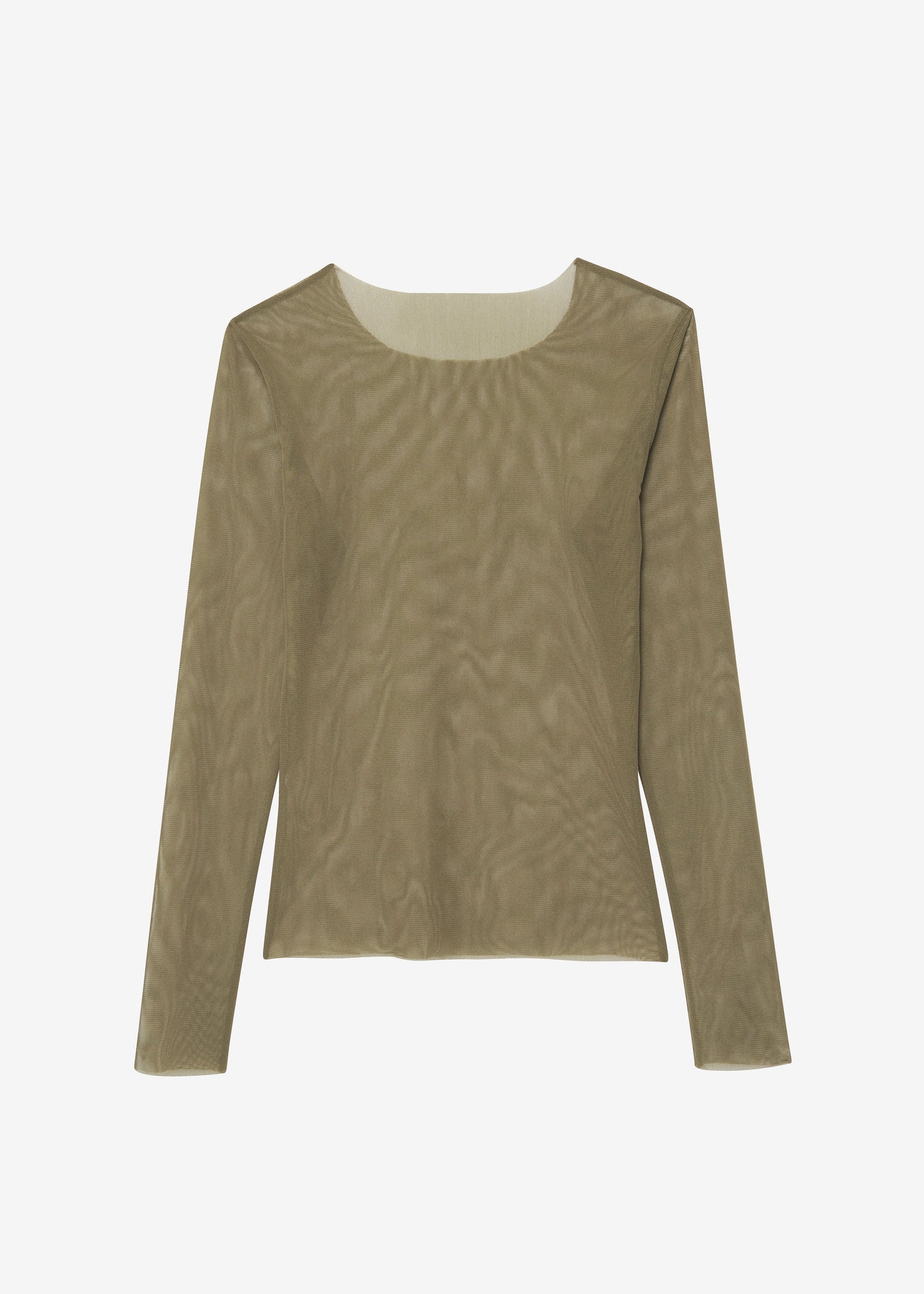 Stace Sheer Long Sleeve Tee - Khaki