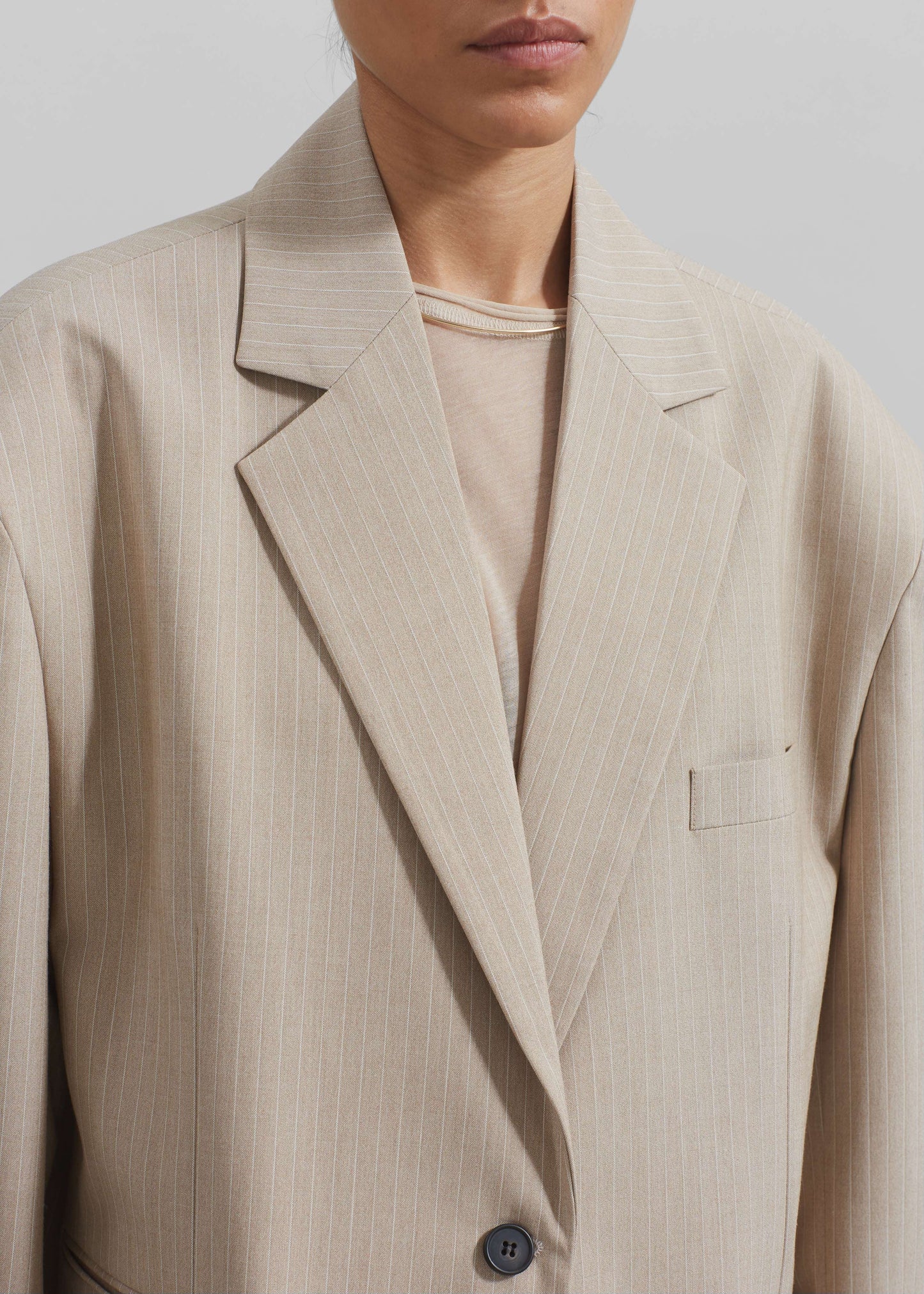 Stasia Blazer - Beige Stripe