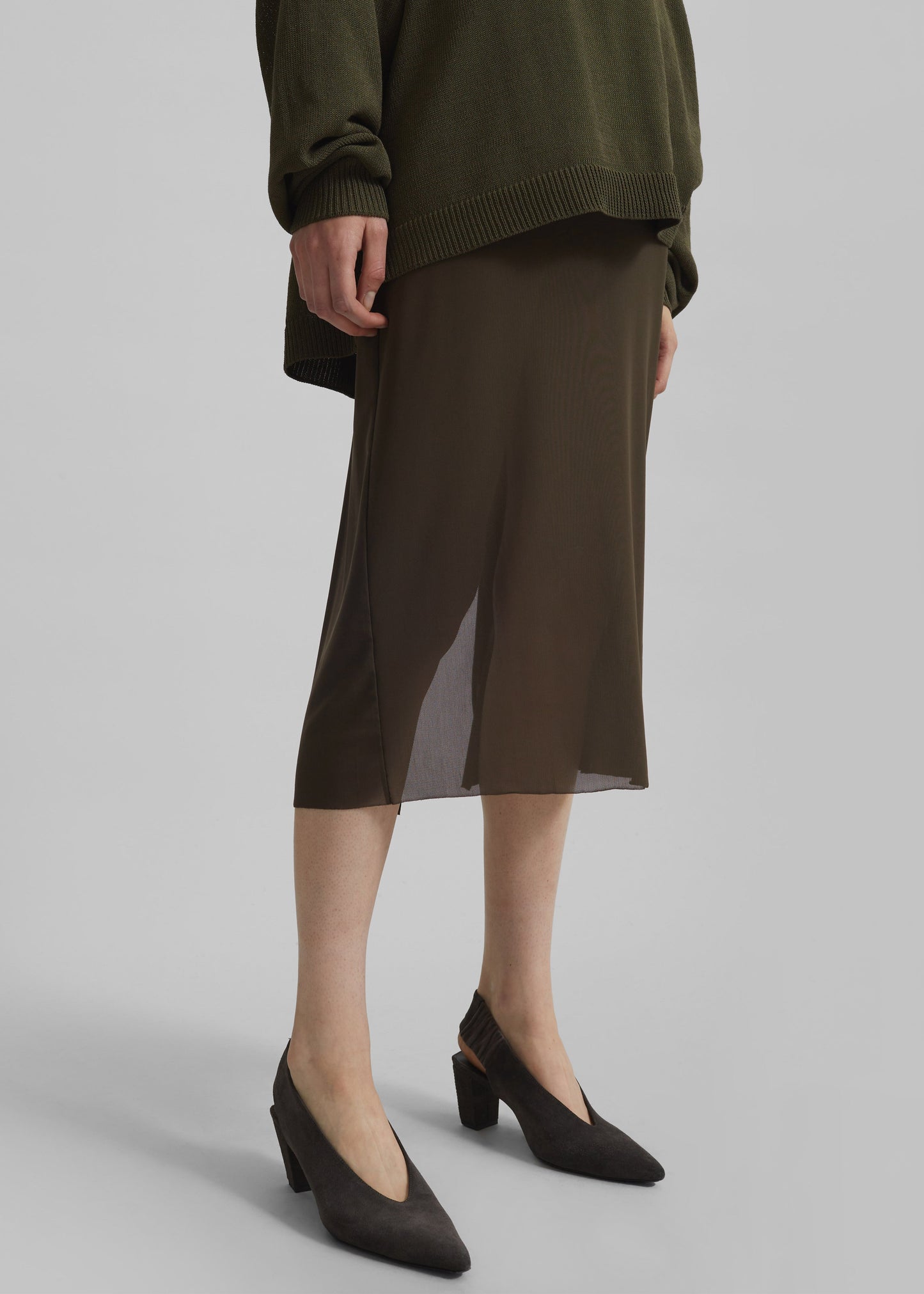 Suva Sheer Skirt - Khaki