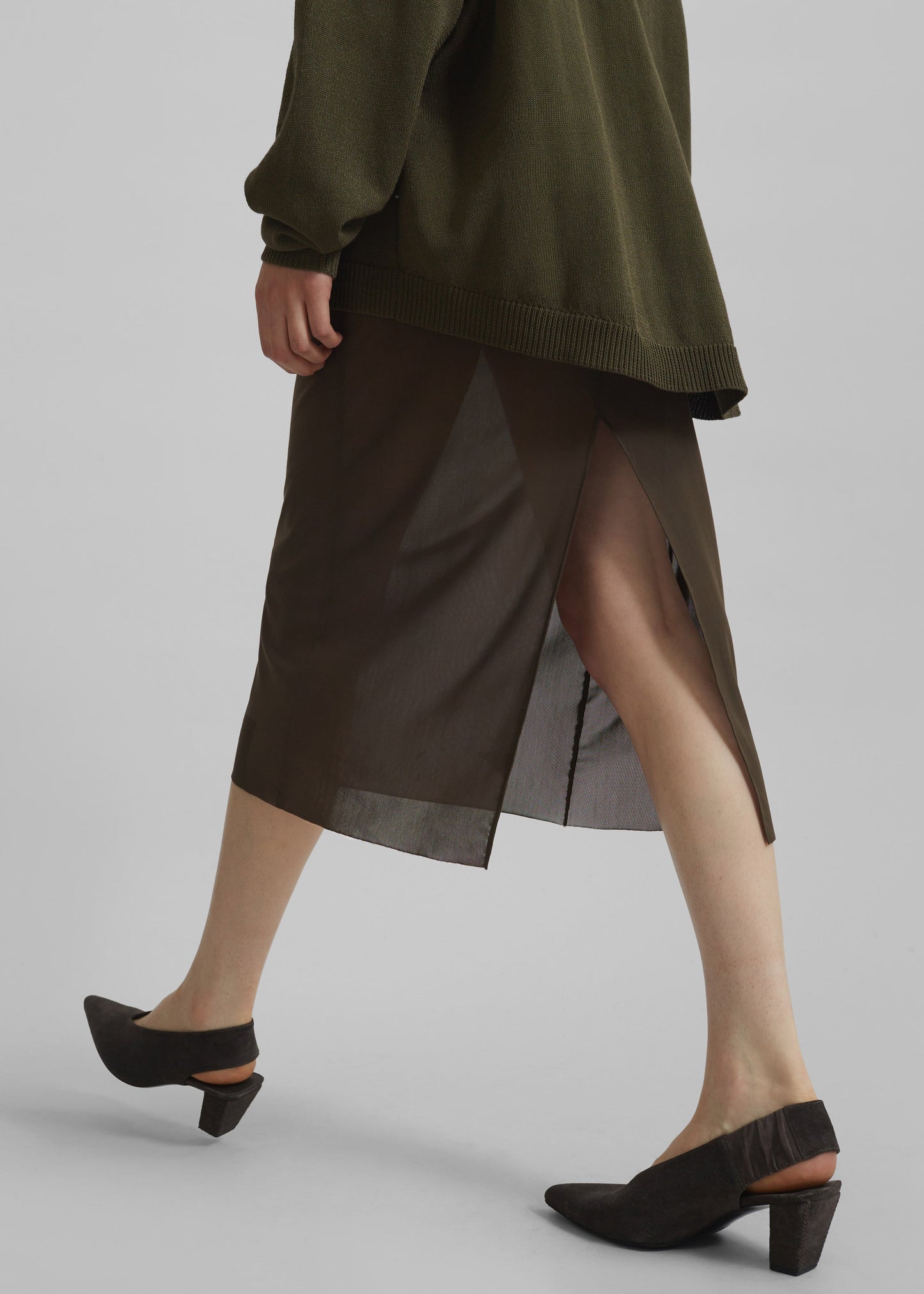 Suva Sheer Skirt - Khaki