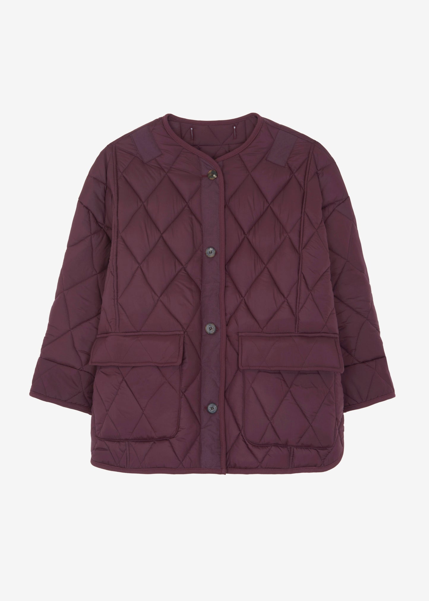 Teddy Quilted Jacket - Burgundy